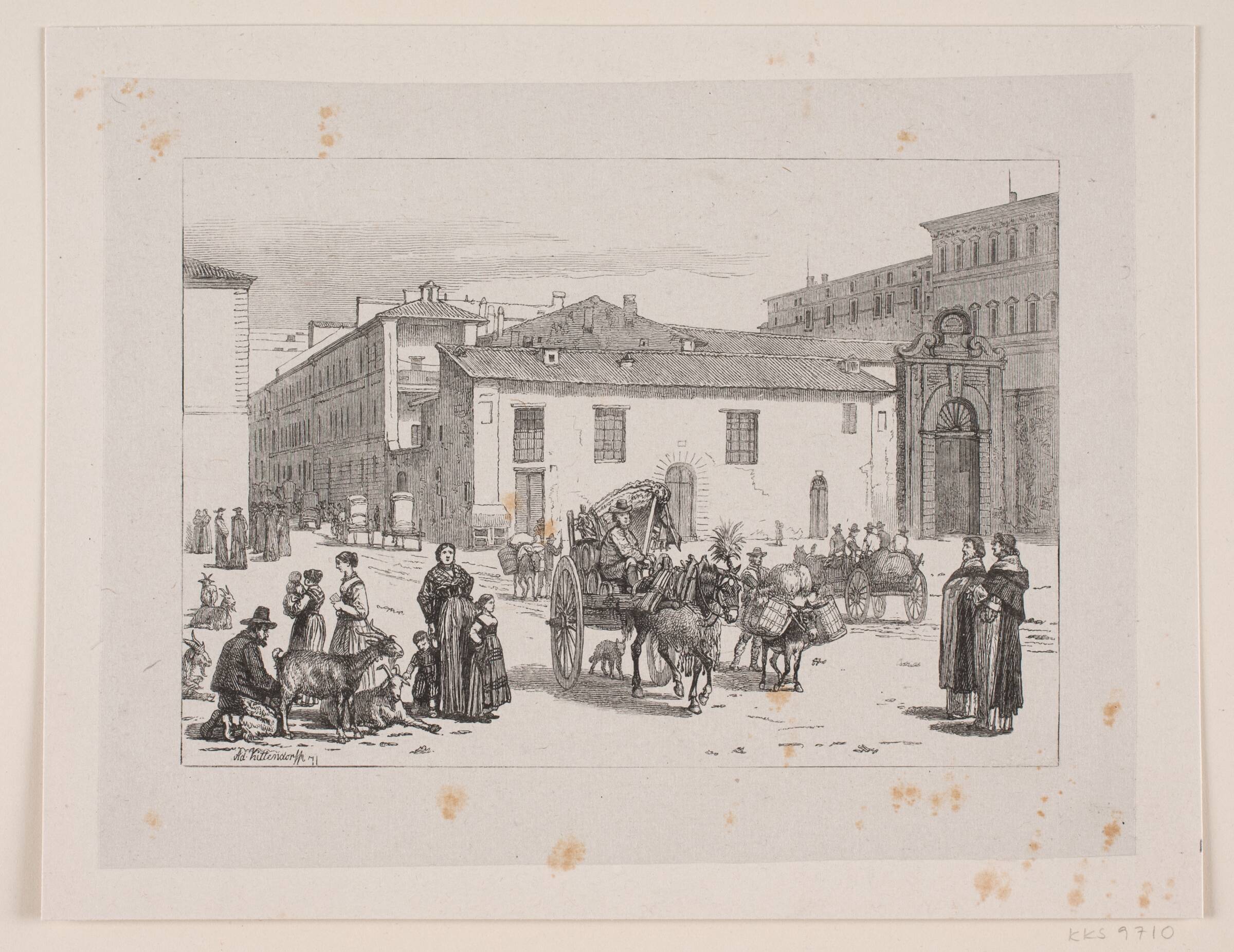 Plads i Rom, Waldemar Bøhme, 1871
