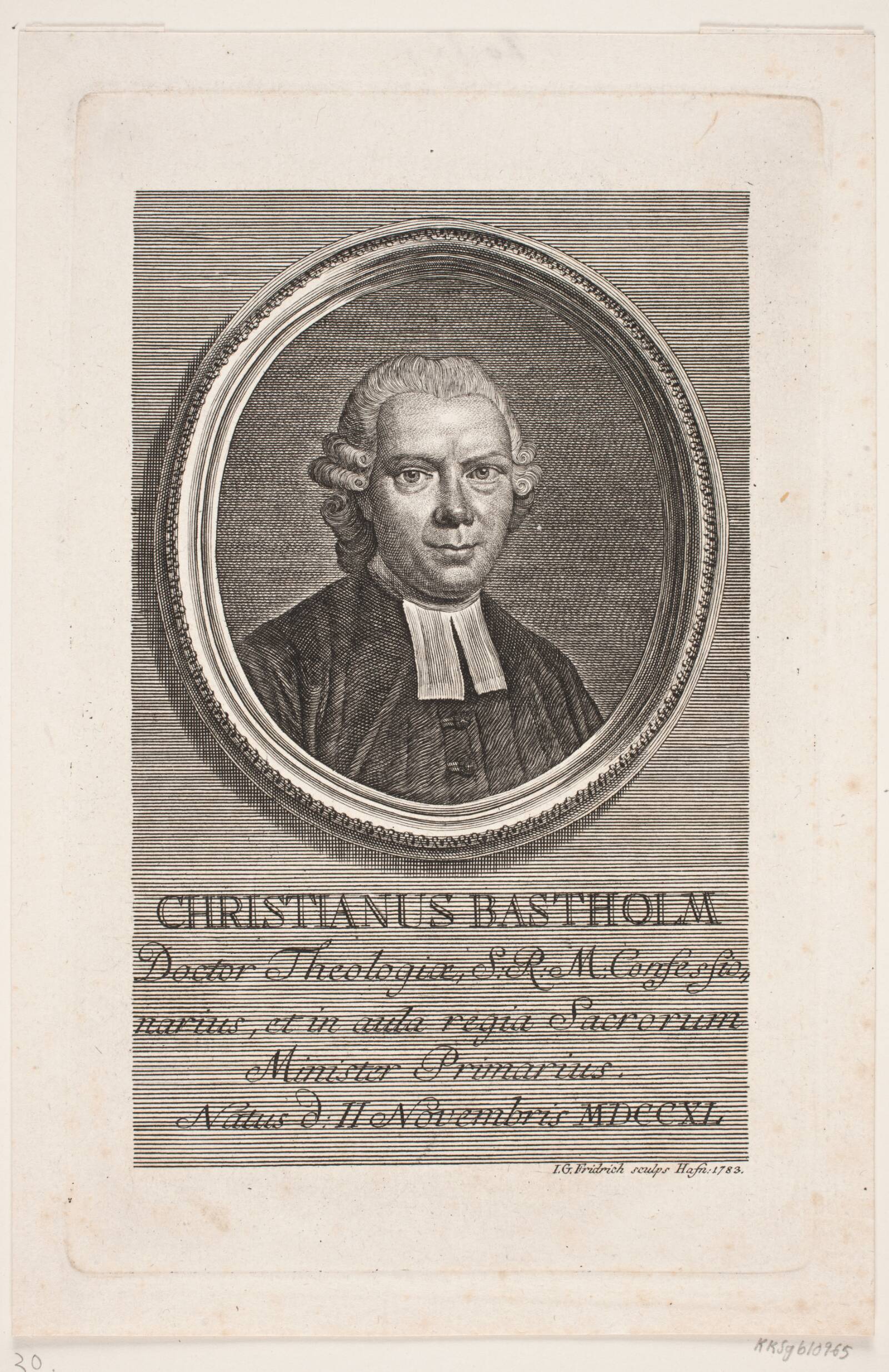 Christian Bastholm, Johann Gottlieb Friedrich, 1783