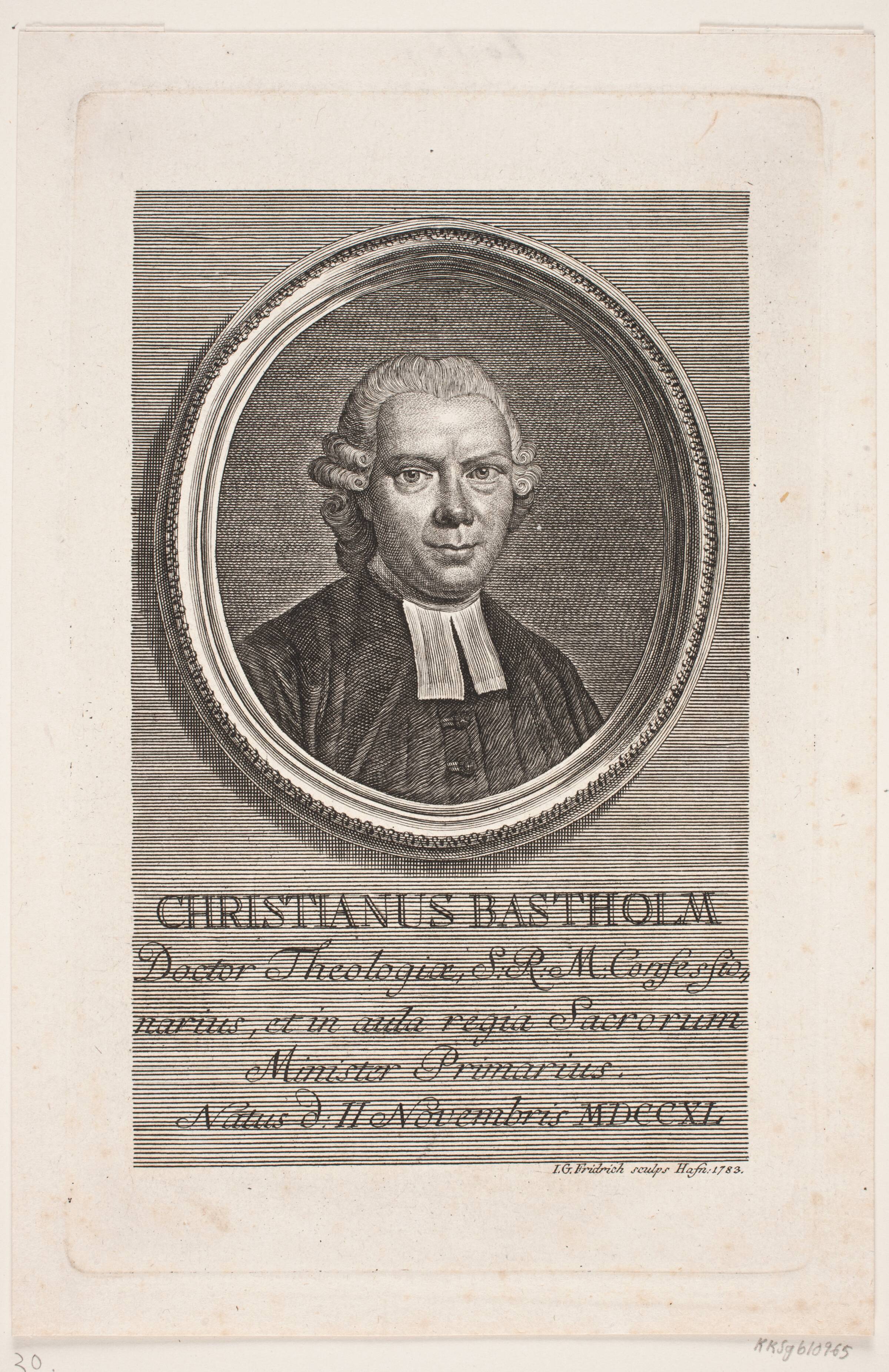 Christian Bastholm, Johann Gottlieb Friedrich, 1783