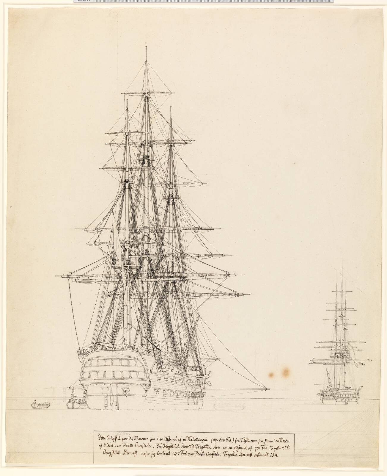 The Russian Ship of the Line "Asow" and a Frigate at Anchor in the Roads of Elsinore, by C.W. Eckersberg, 1828