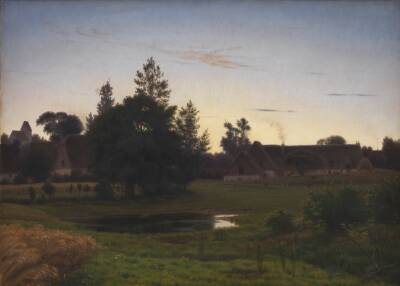 Efter solnedgang i udkanten af en landsby