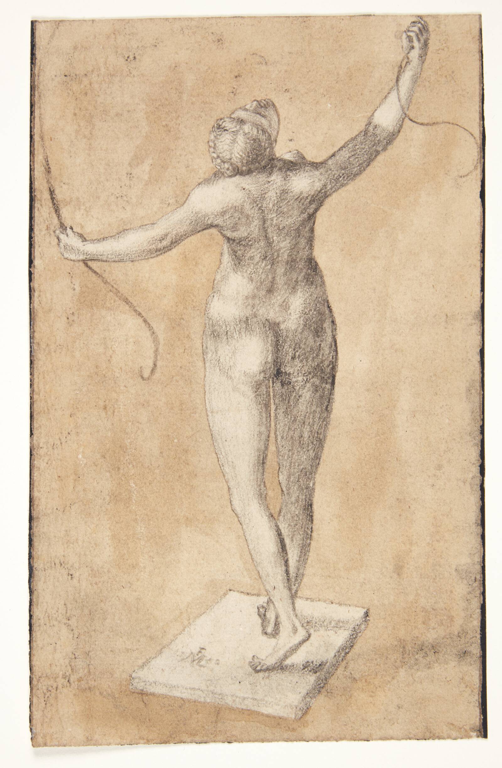 Studie af en nøgen kvinde set bagfra, Melchior Lorck, 1553