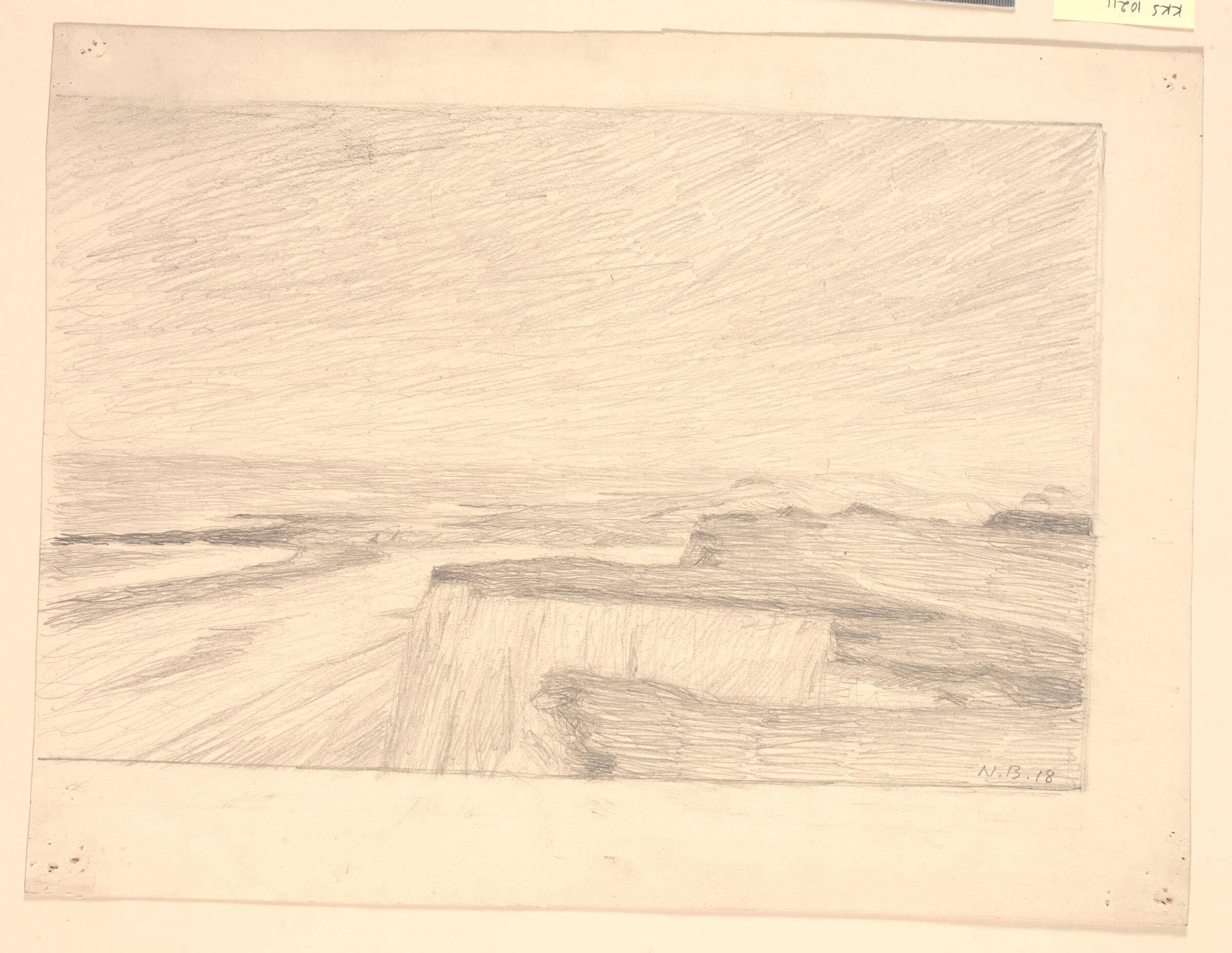 Udsigt over klitter og strand ved Bovbjerg, Niels Bjerre, 1918