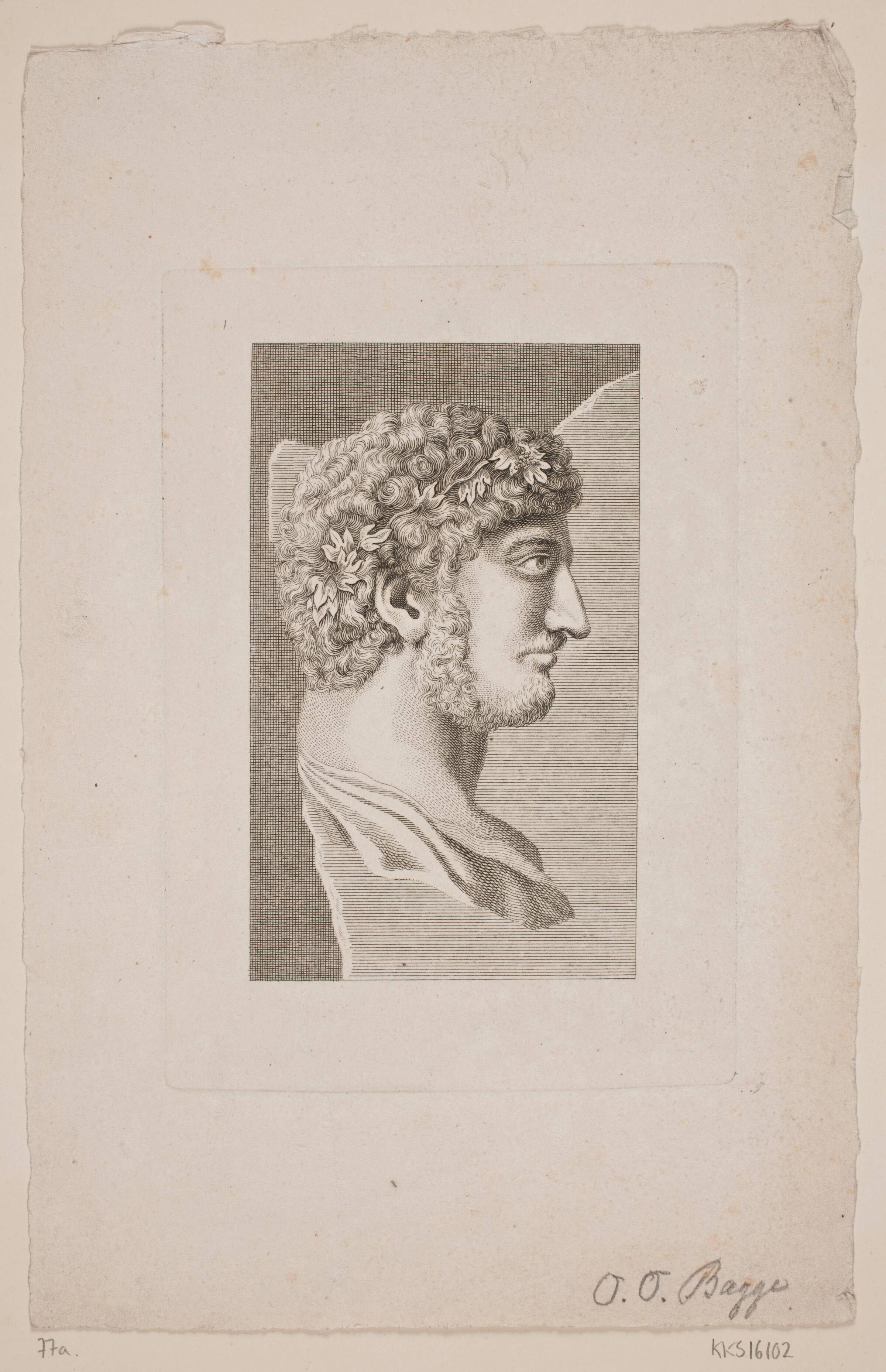 Antikt relief. Mandshoved, Oluf Olufsen Bagge, 1780-1836