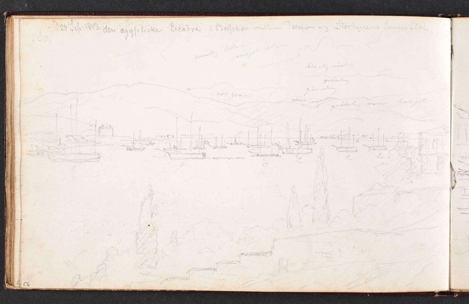 "den ægyptiske Escadre i Bosphor", Anton Melbye, 1853