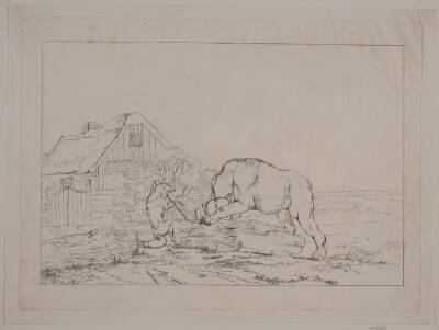 Bjørnen i klemme. Illustration til "Reineke Fuchs"