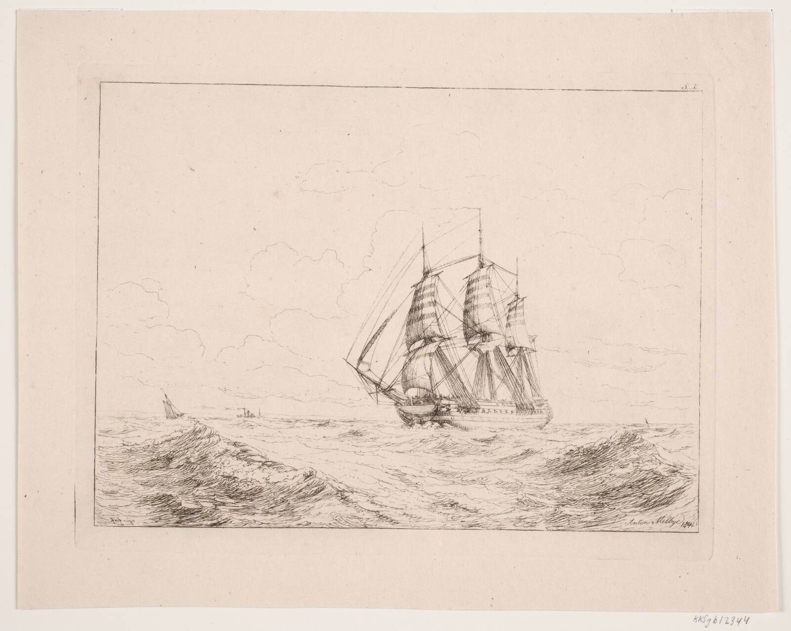 Et linjeskib, Anton Melbye, 1841