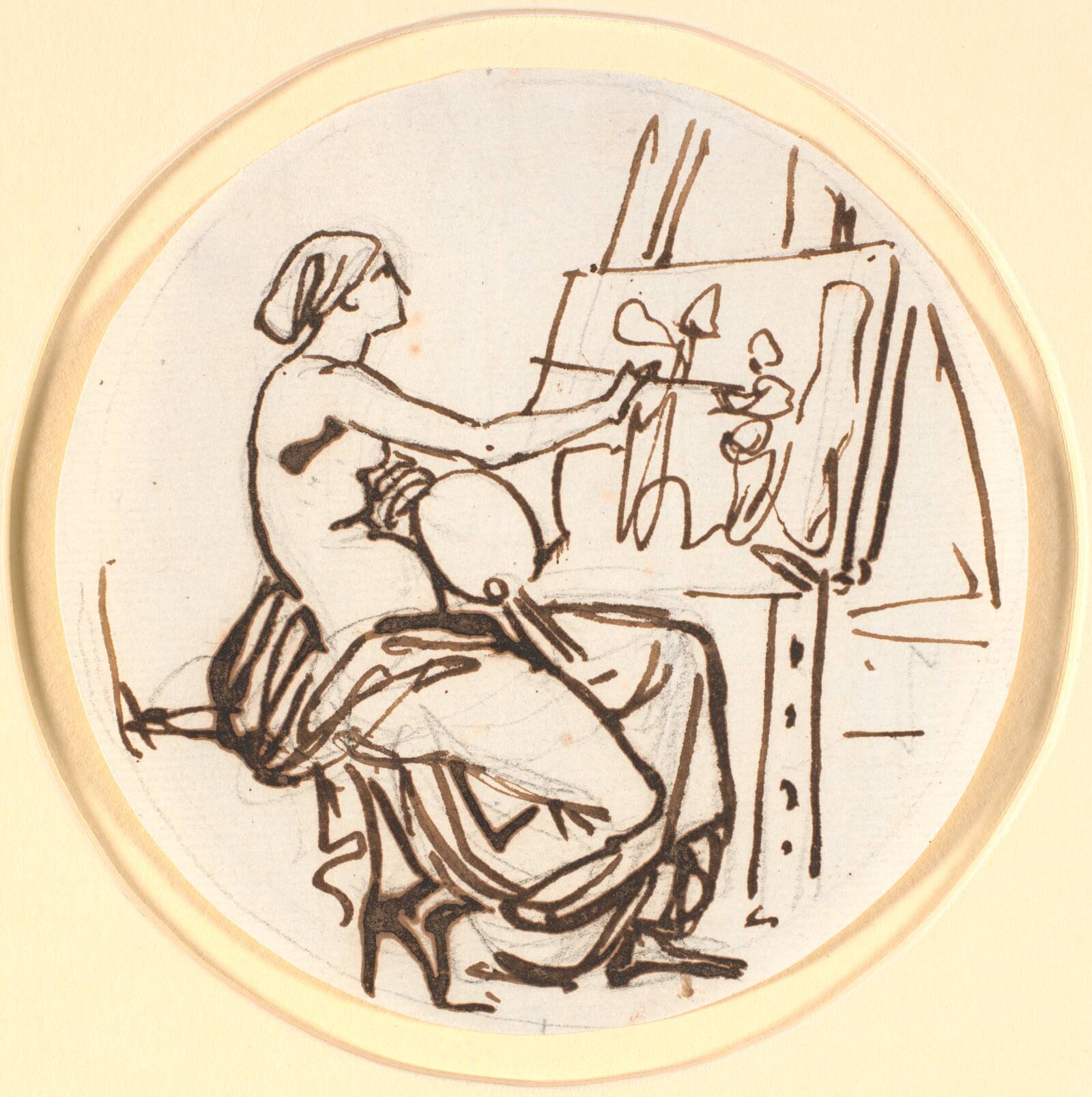 Malerkunstens genius. Cirkelrund komposition, Nicolai Abildgaard, 1790-1799