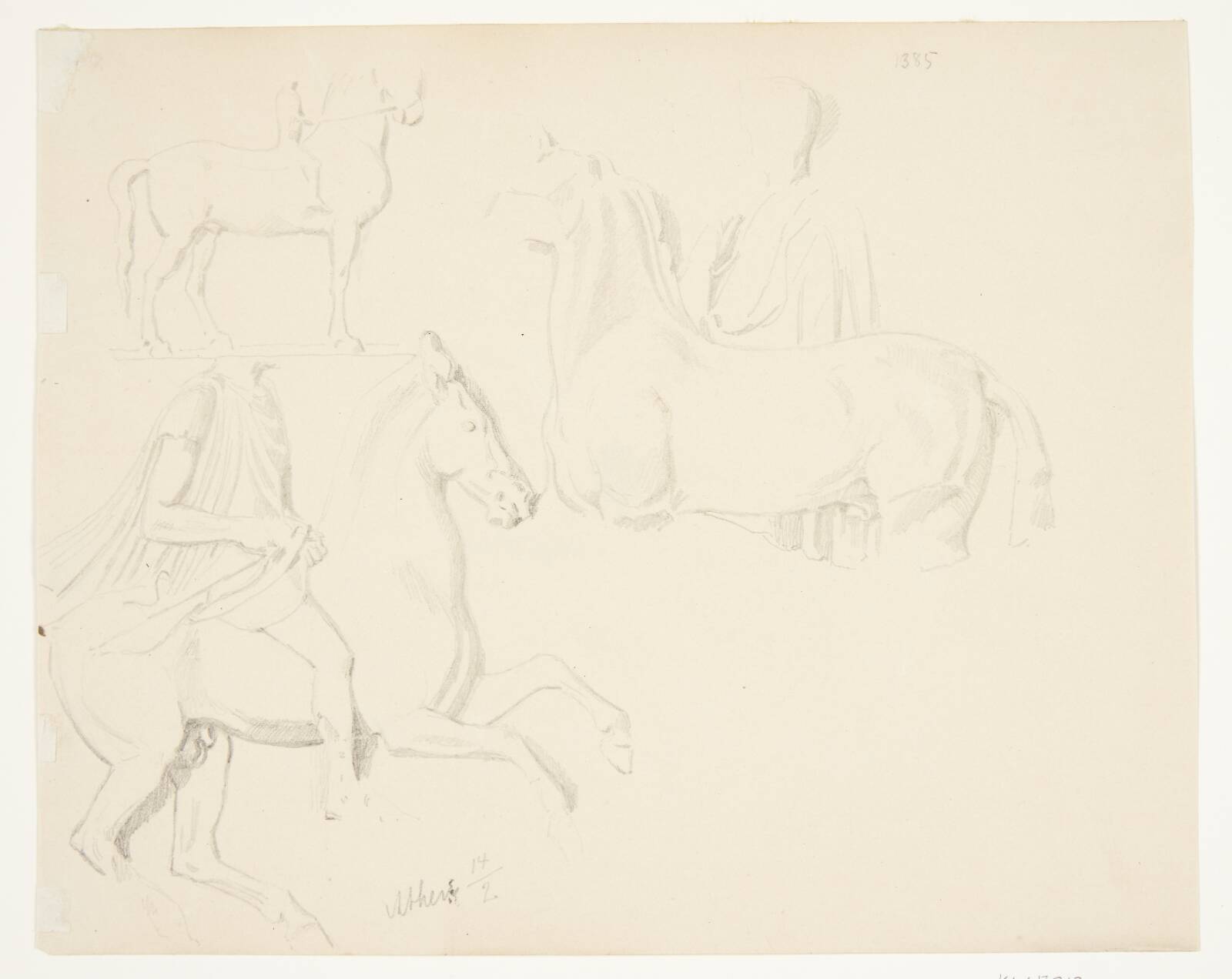 Fem figurstudier på ét blad, Lauritz Hartz, 1937