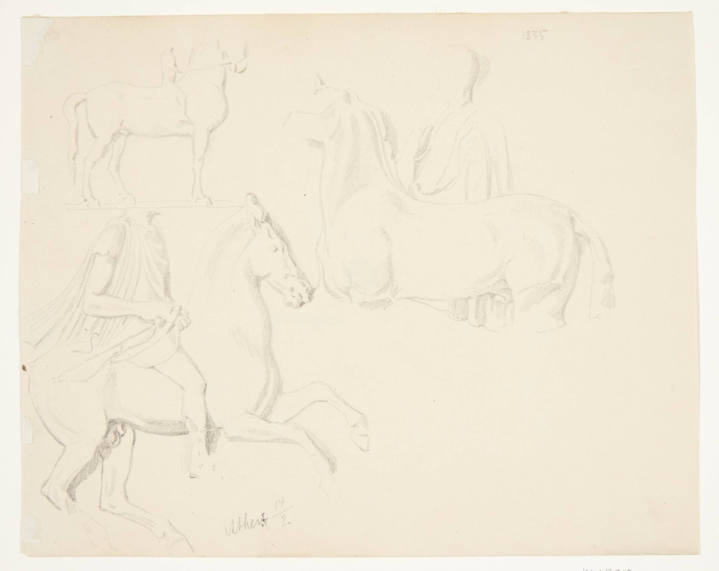 Fem figurstudier på ét blad, Lauritz Hartz, 1937