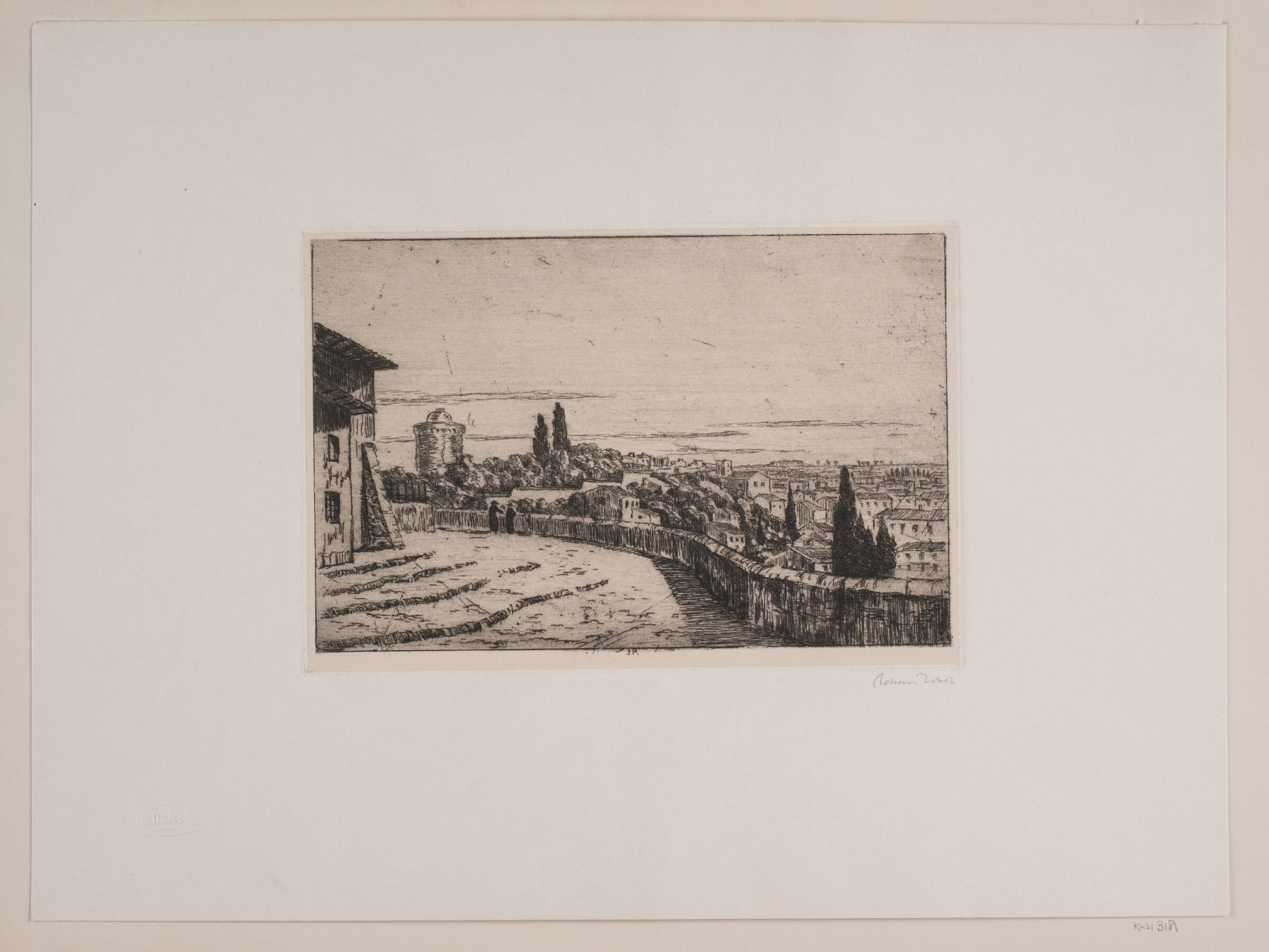 Udsigt over Rom fra Janiculum-højen, Johan Rohde, 1834-1934