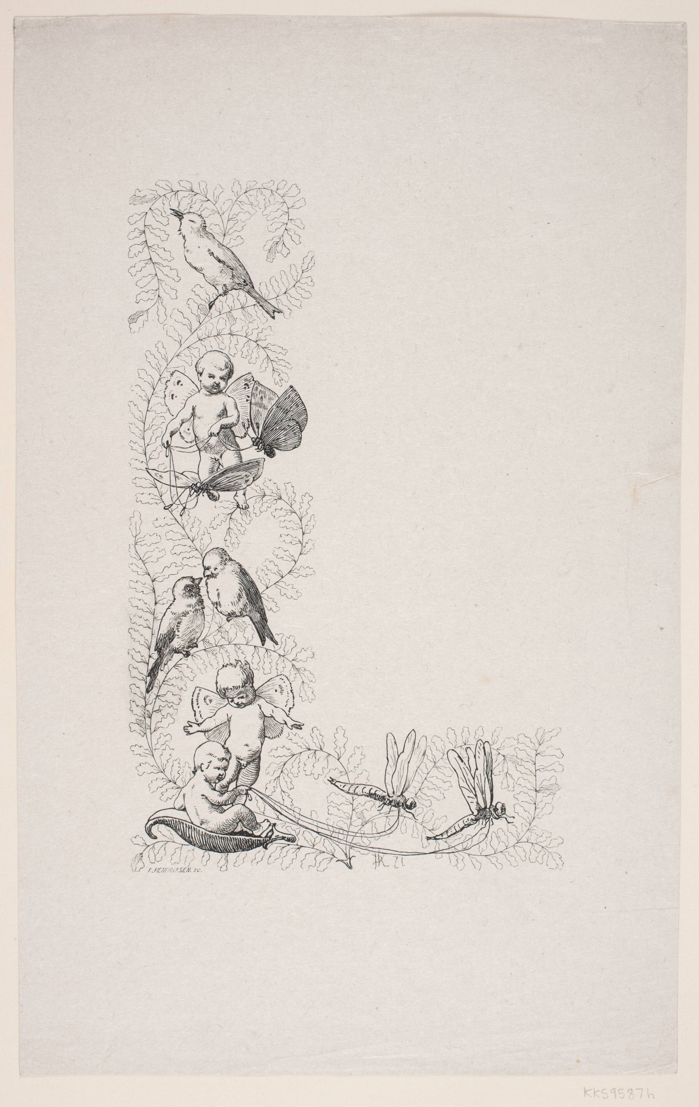 Randtegning til indledningsdigtet "Vignet", F. Hendriksen, 1871