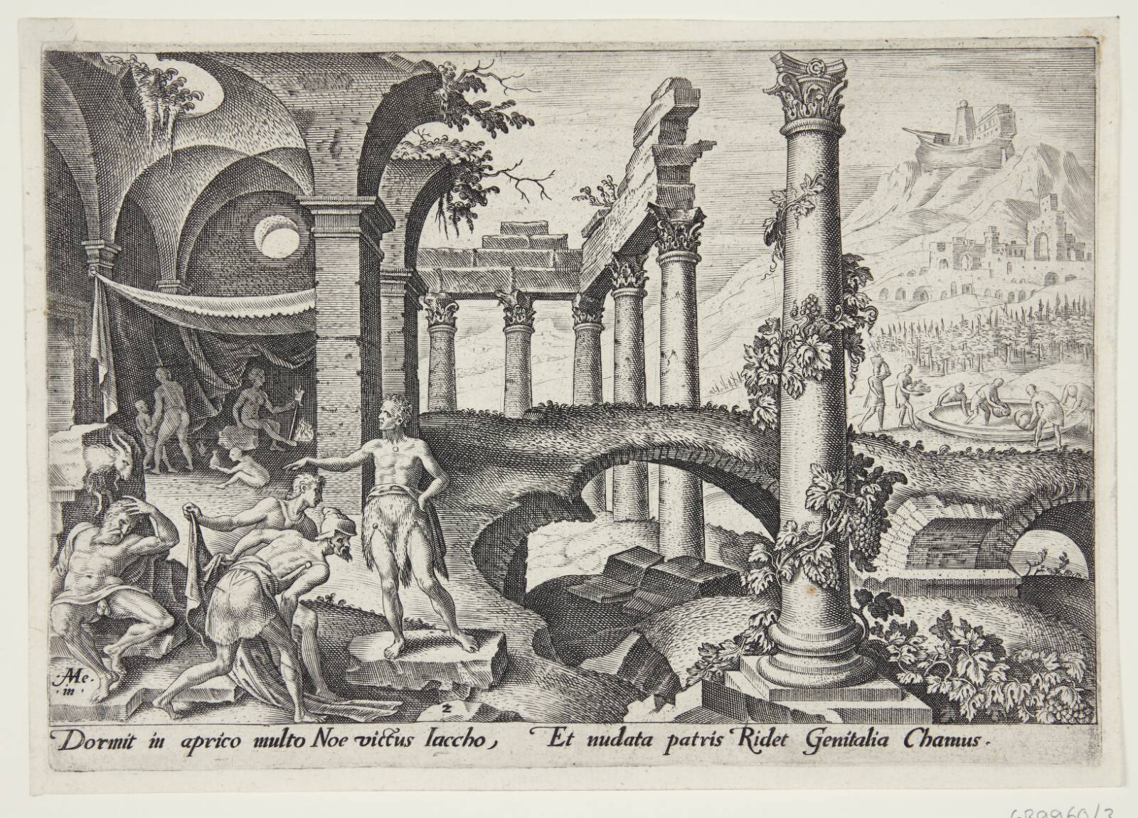 Bespottelsen af Noa, Philips Galle, 1569