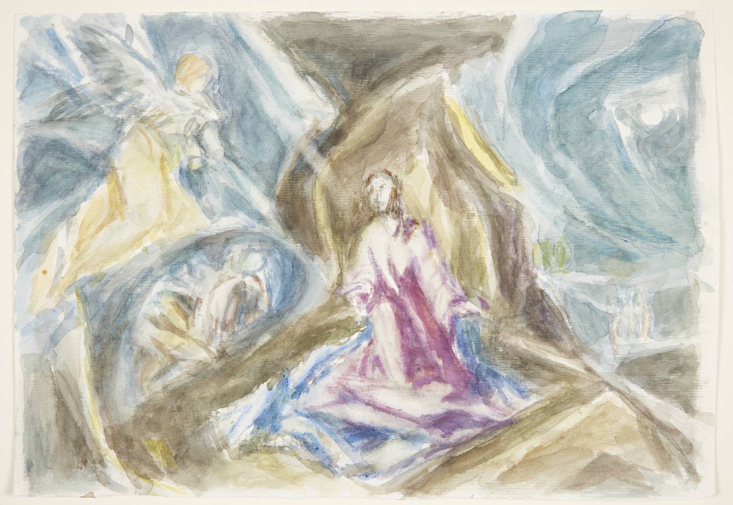 Kopi efter El Greco: "Kristus i Gethsemane" (Toledo Museum, Ohio), Else Vogel-Jørgensen, 1976