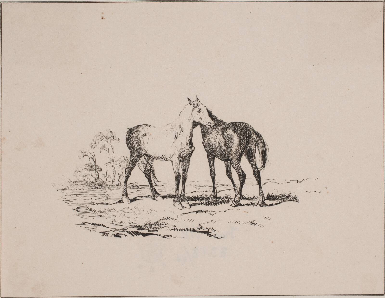 De to heste, Adolph Kittendorff, 1845