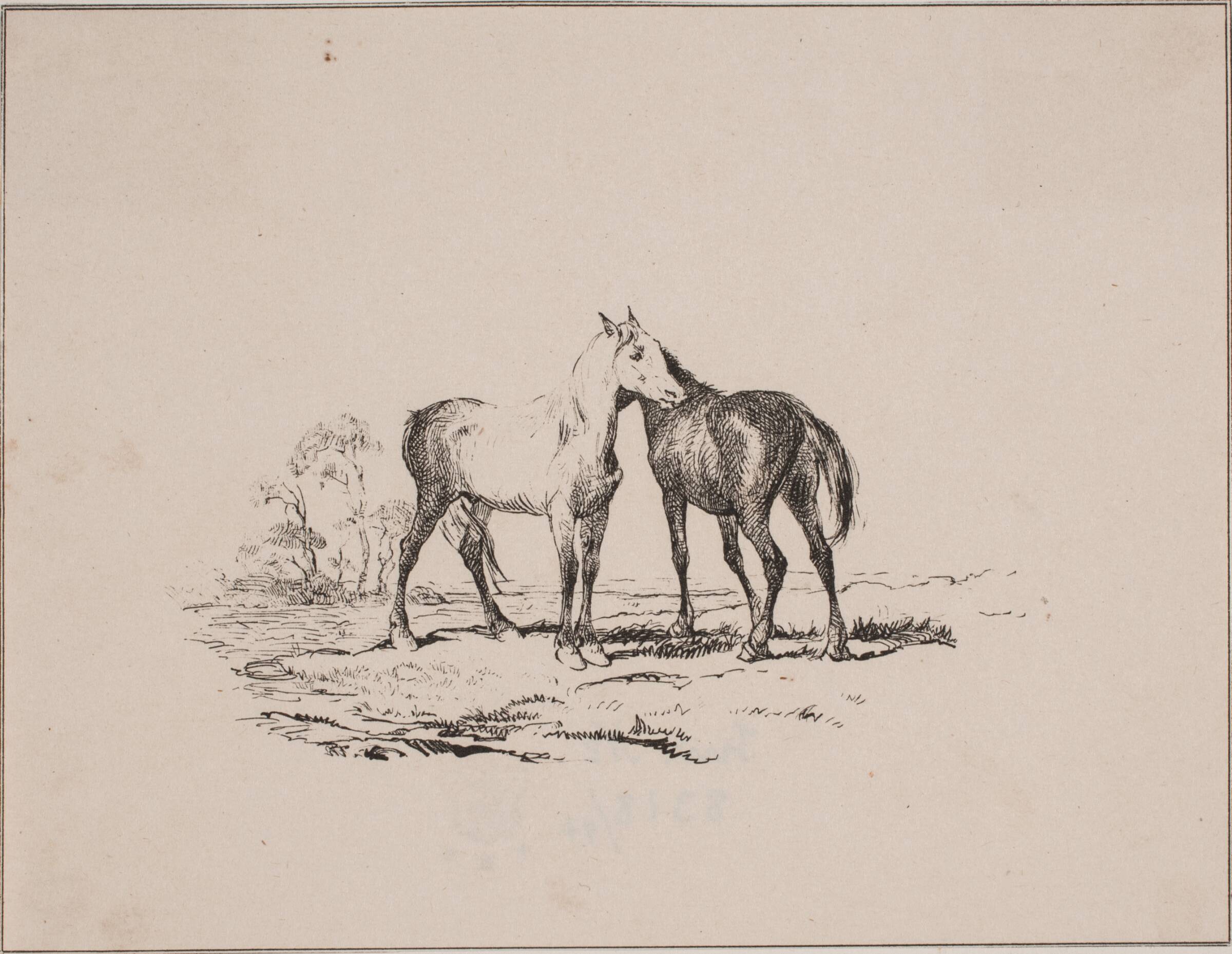 De to heste, Adolph Kittendorff, 1845