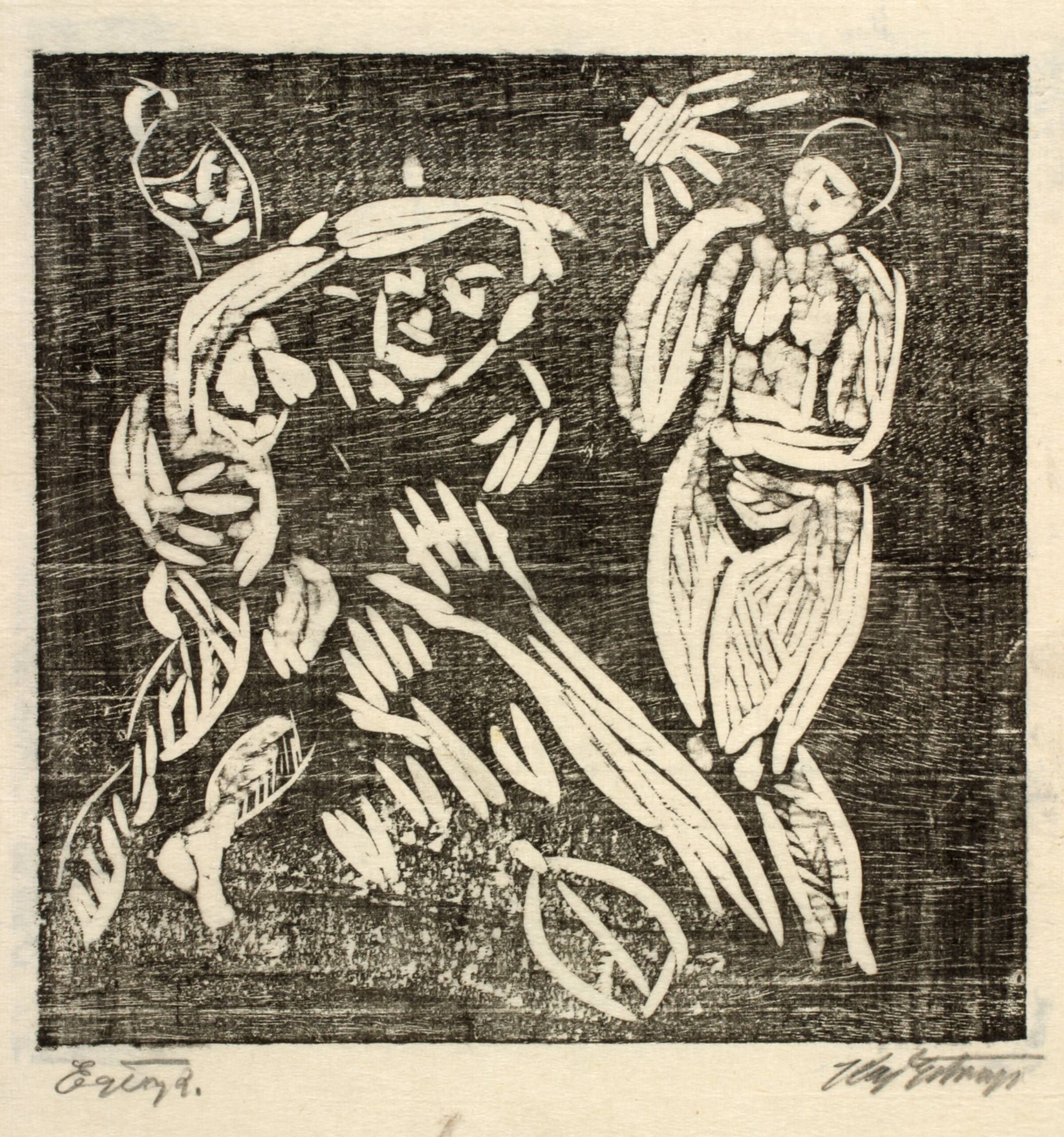 Komposition med to dansende kvindefigurer, Kaj Ejstrup, 1928