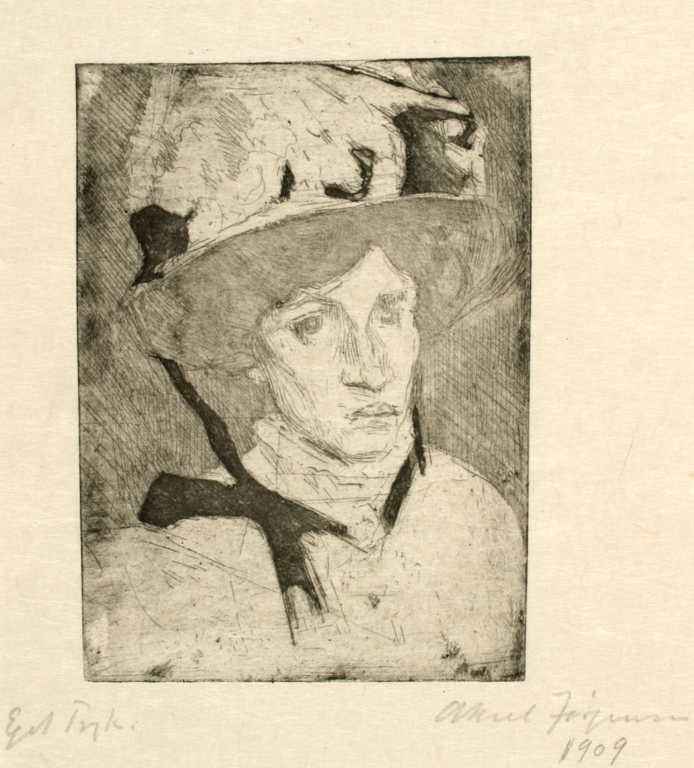 Portræt af Christine Carlsen, Aksel Jørgensen, 1909