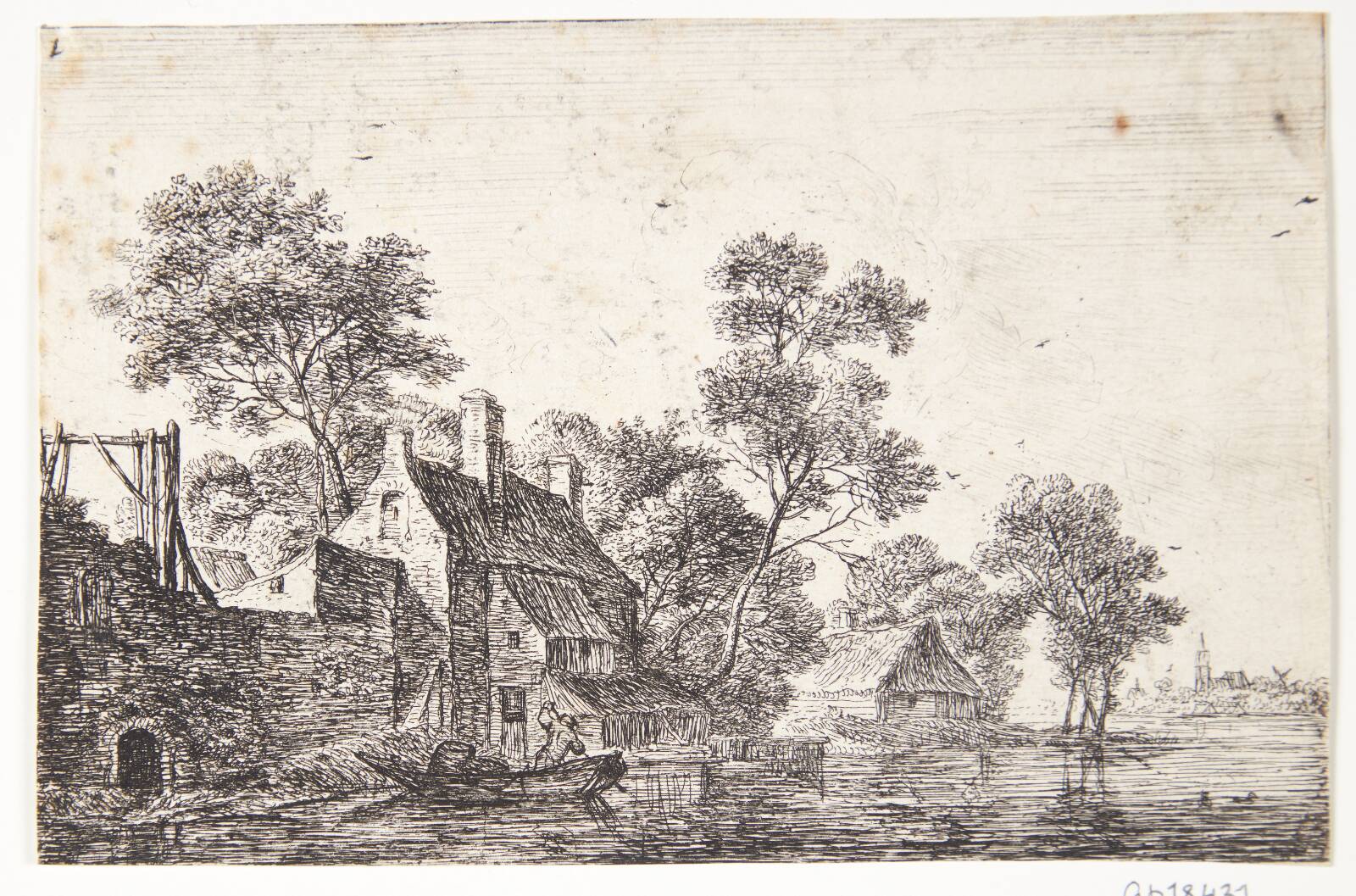 Fisker på en flod, Anthonie Waterloo, 1610-1690