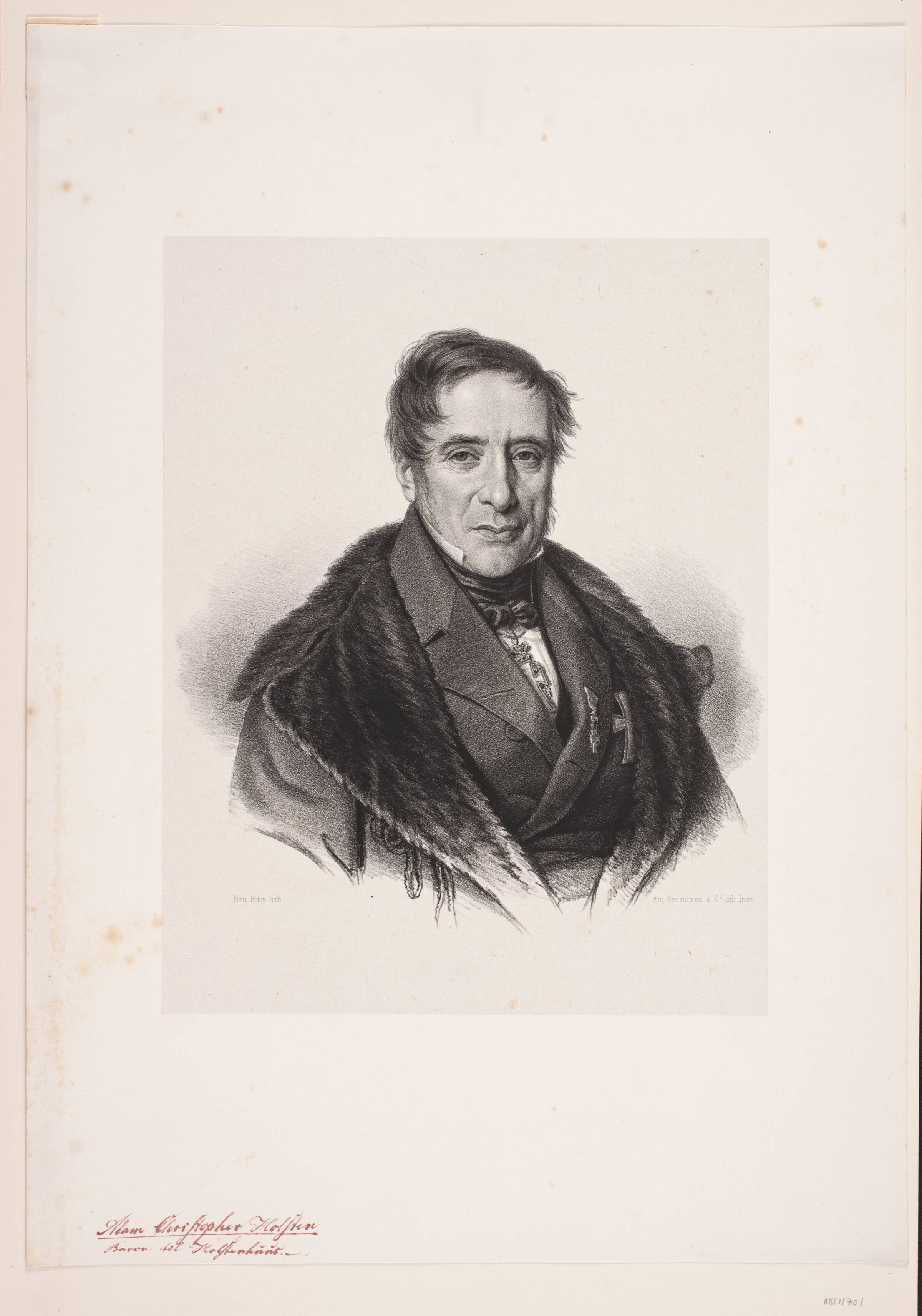 Adam Christopher Holsten-Charisius, Emil Ditlev Bærentzen, 1840-1849