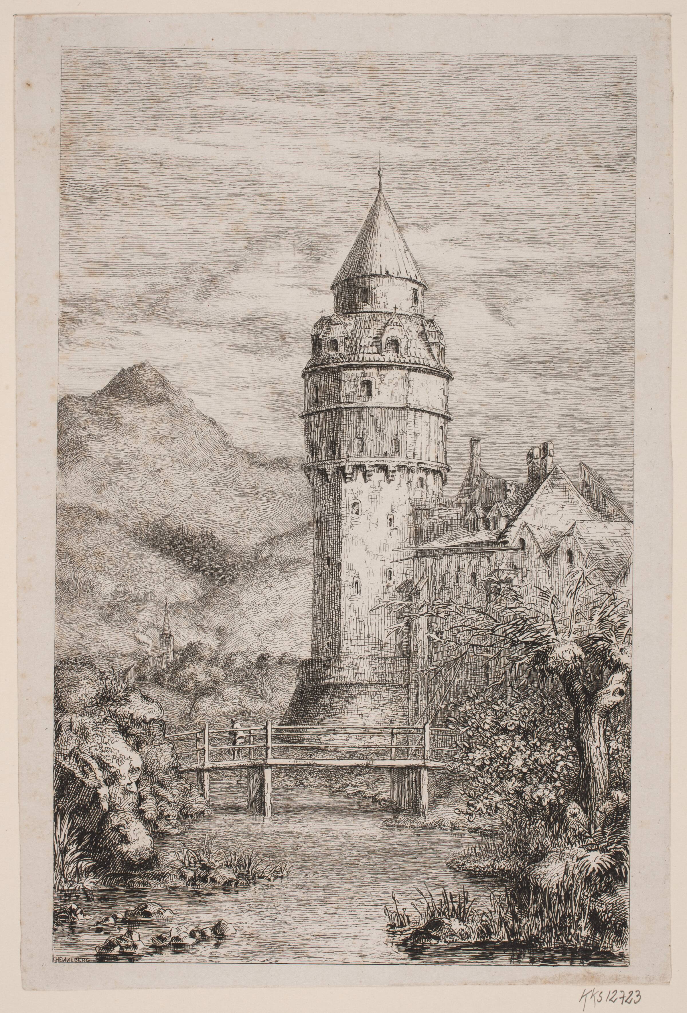 Parti ved hal i Tyrol, H.C. Henneberg, 1848