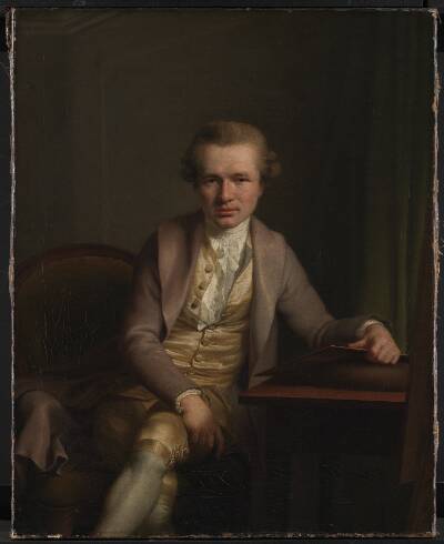 Kobberstikkeren J.F. Clemens ved sit arbejdsbord