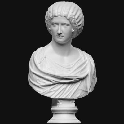 Portræt af fornem dame, evt. fra hoffet omkring Julia Domna, Septimius Severus kone