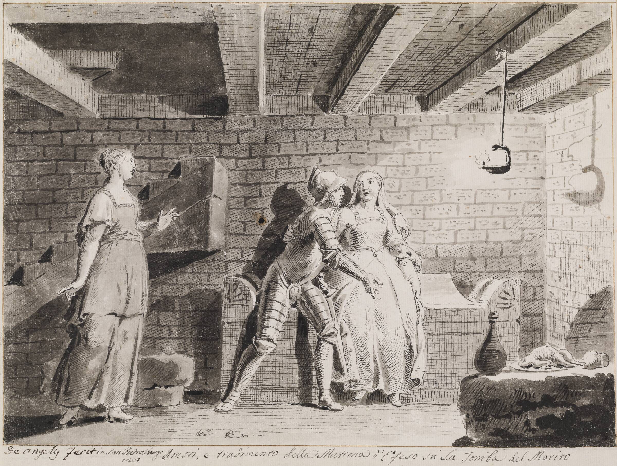 Historien om Ephesus' enke i Petronius' Satyricon, Pietro de Angelis, 1801