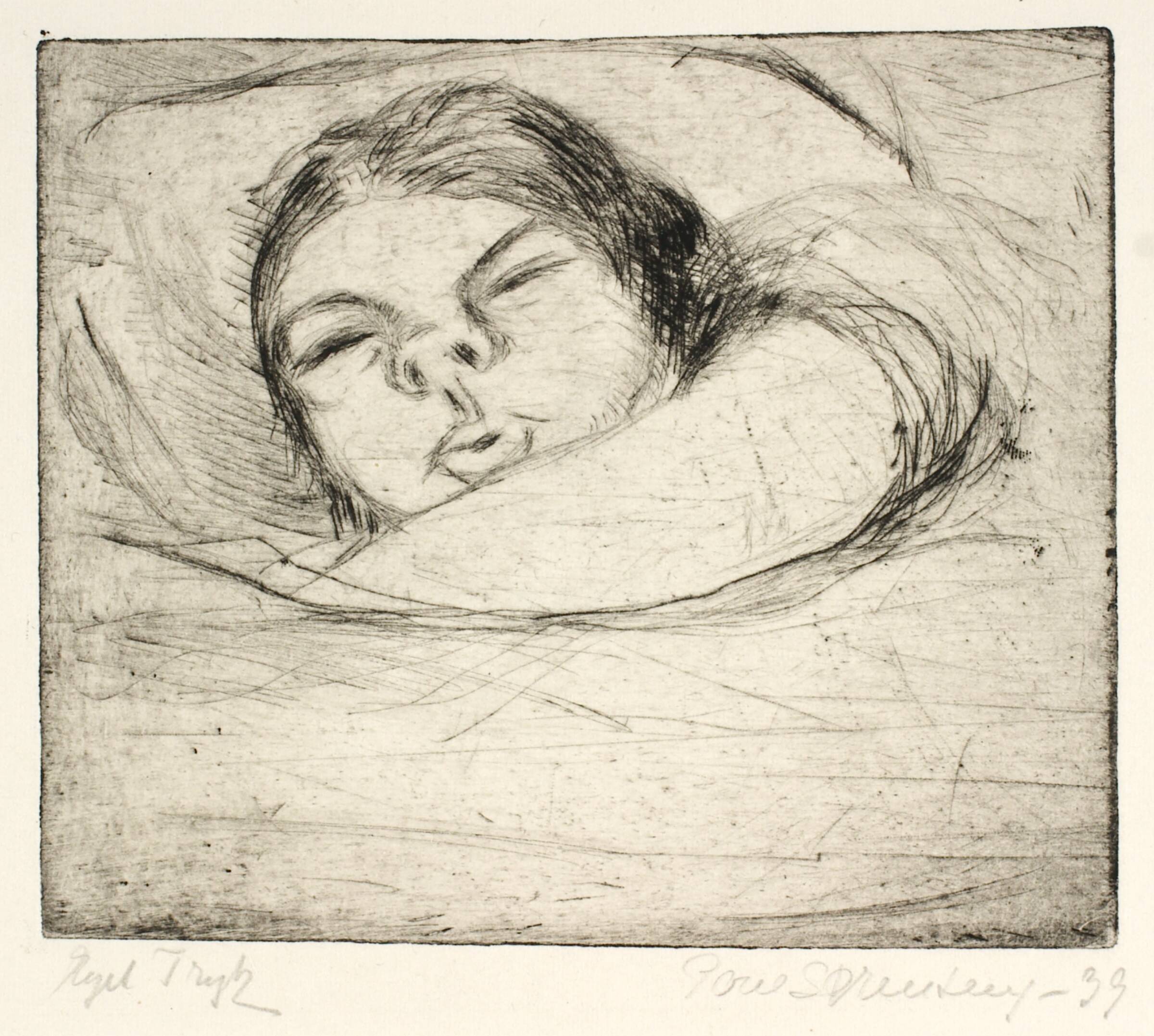 Sovende pige, Poul Sørensen, 1939