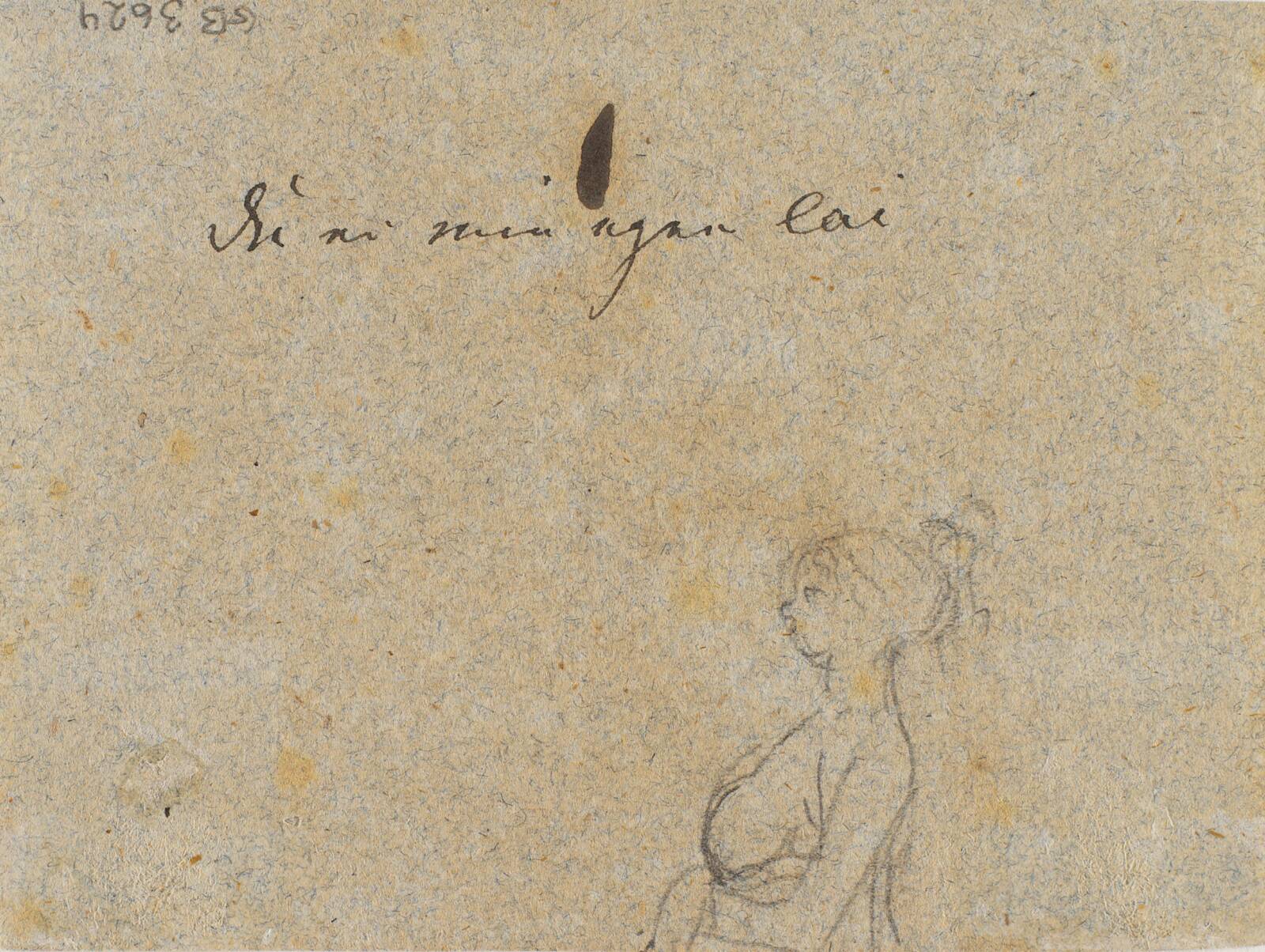 Det øverste af en kvindefigur i profil, Nicolai Abildgaard, 1743-1809