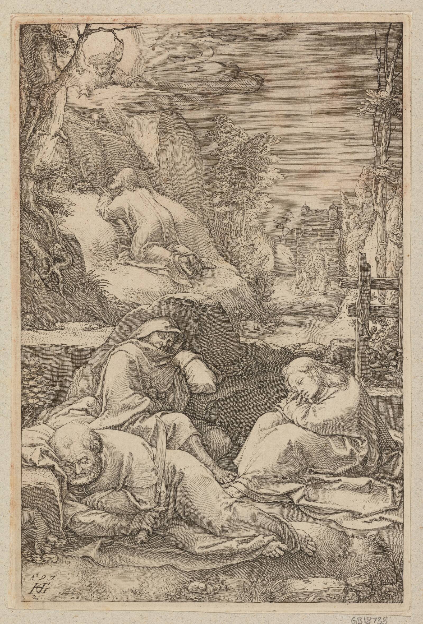 Jesus i Getsemane have, Hendrick Goltzius, 1597