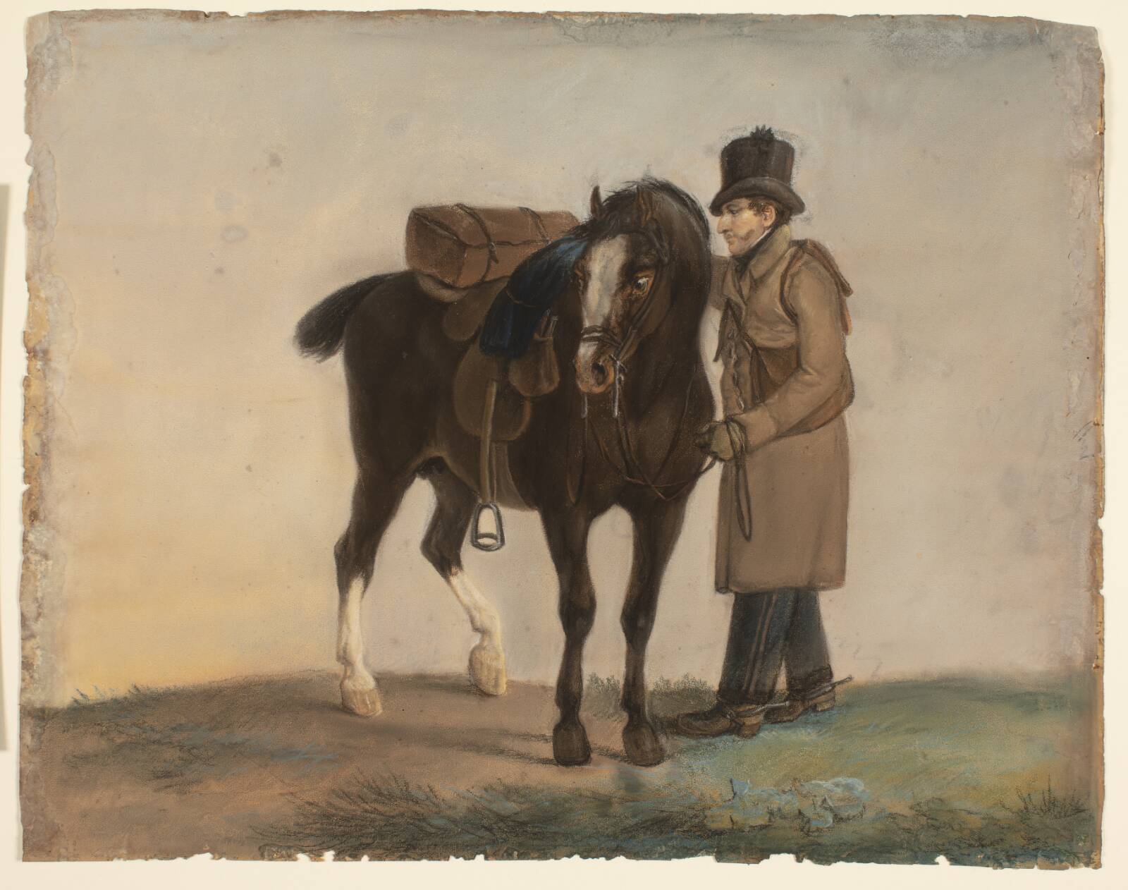 Opsadlet hest med rytter, Ubekendt, 1795