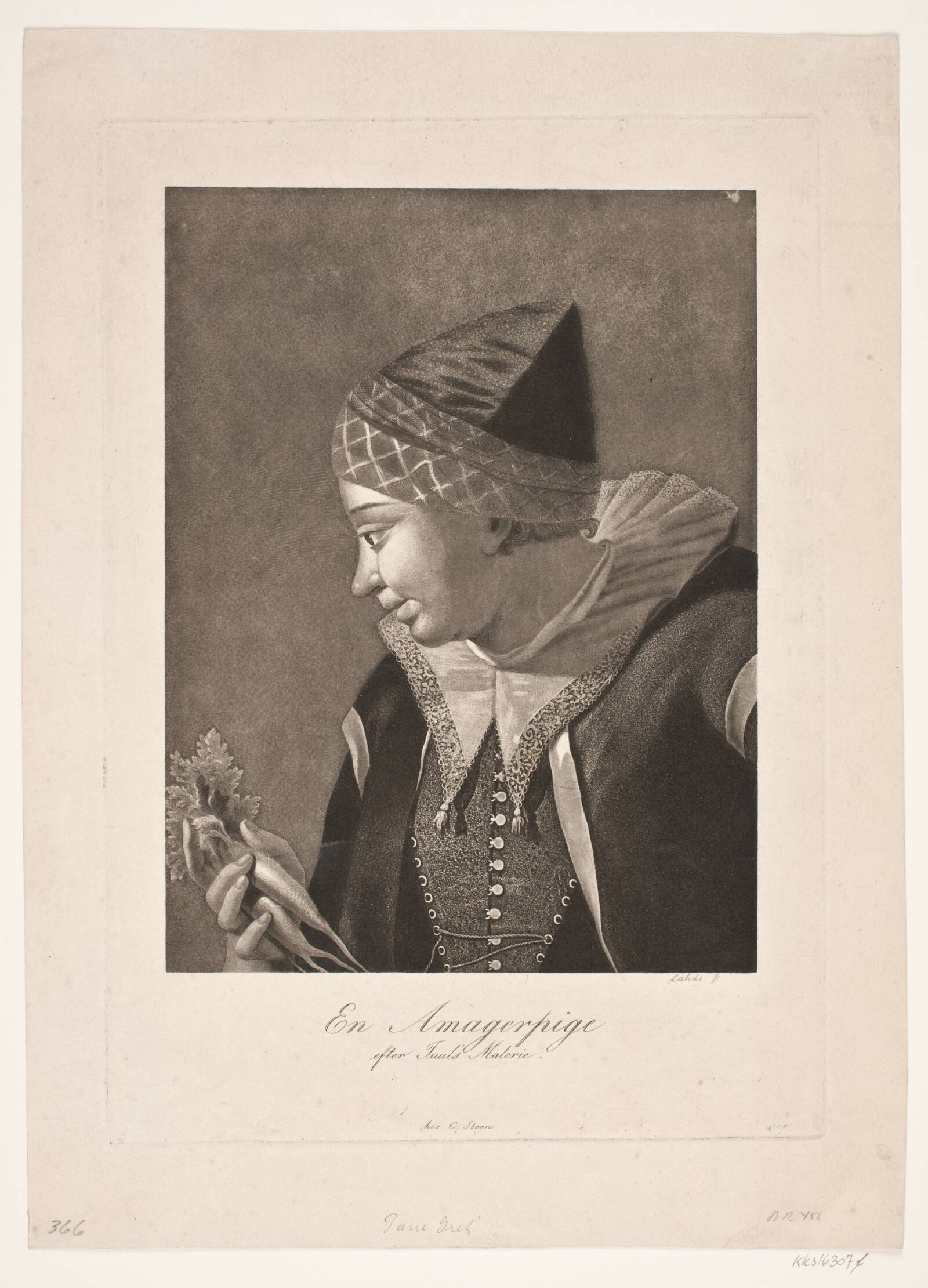 En Amagerpige, Gerhard Ludvig Lahde, 1804