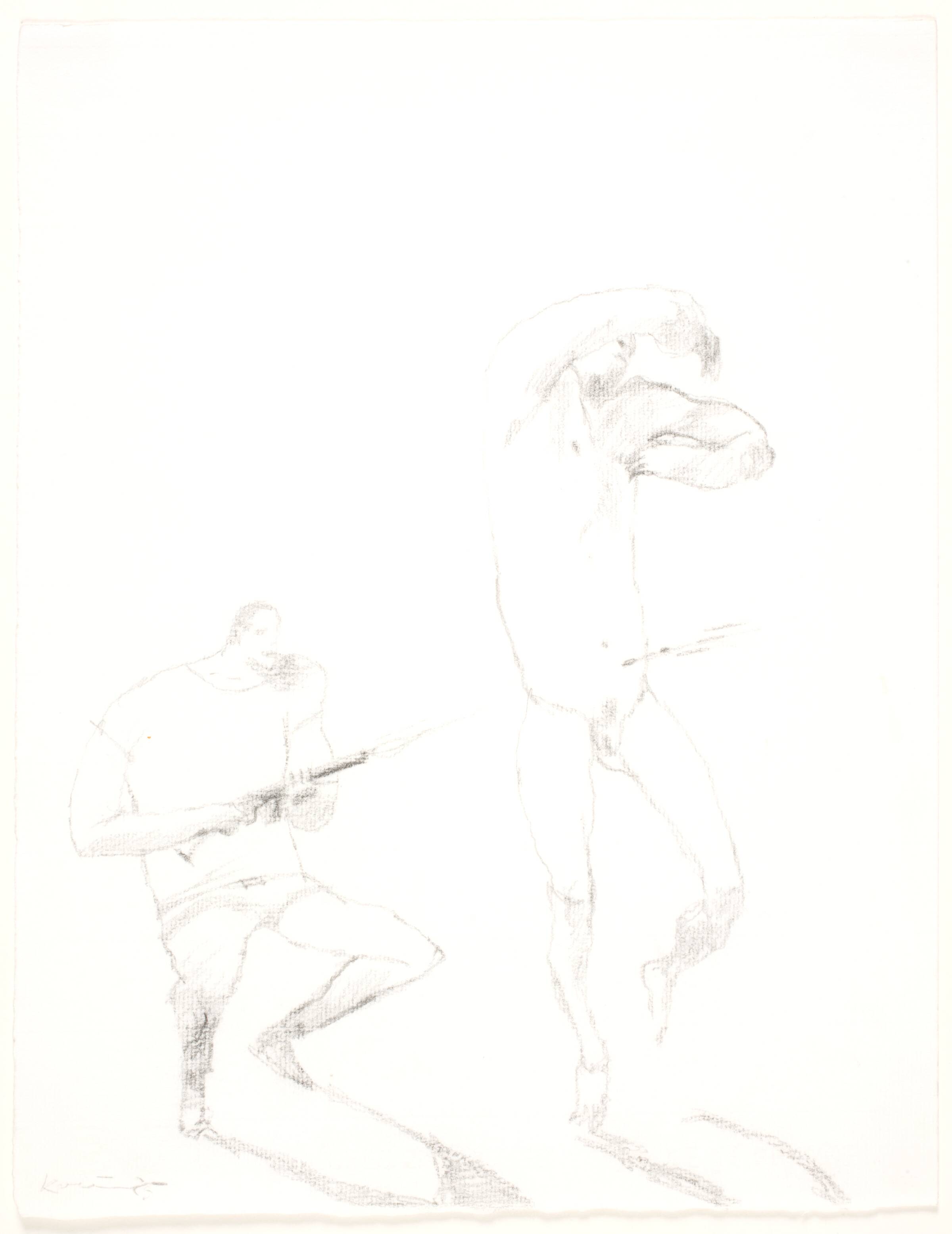 En mand, som skyder en anden mand i benet, Michael Kvium, 1985