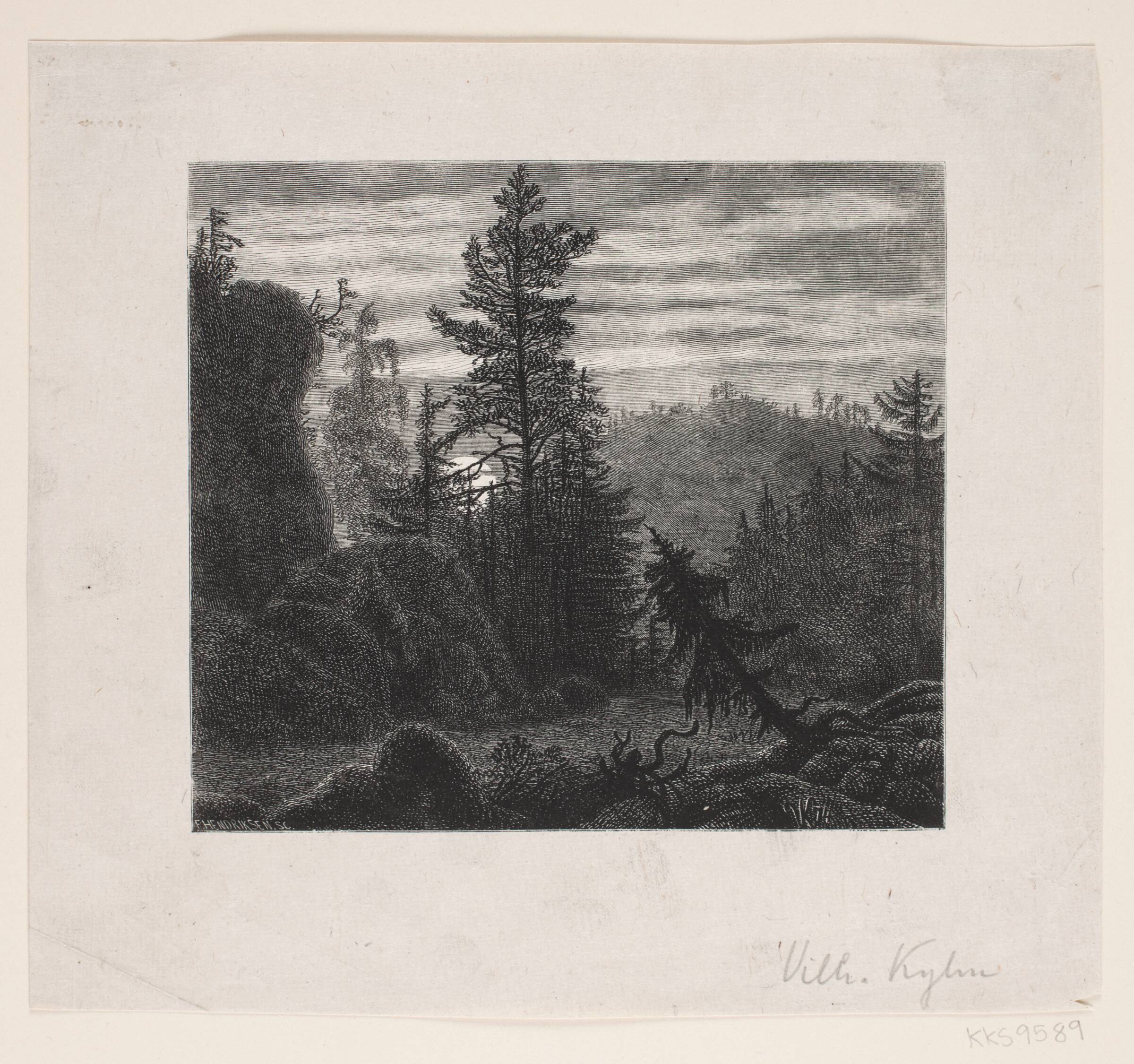 Illustration til et digt af Bjørnson, F. Hendriksen, 1874