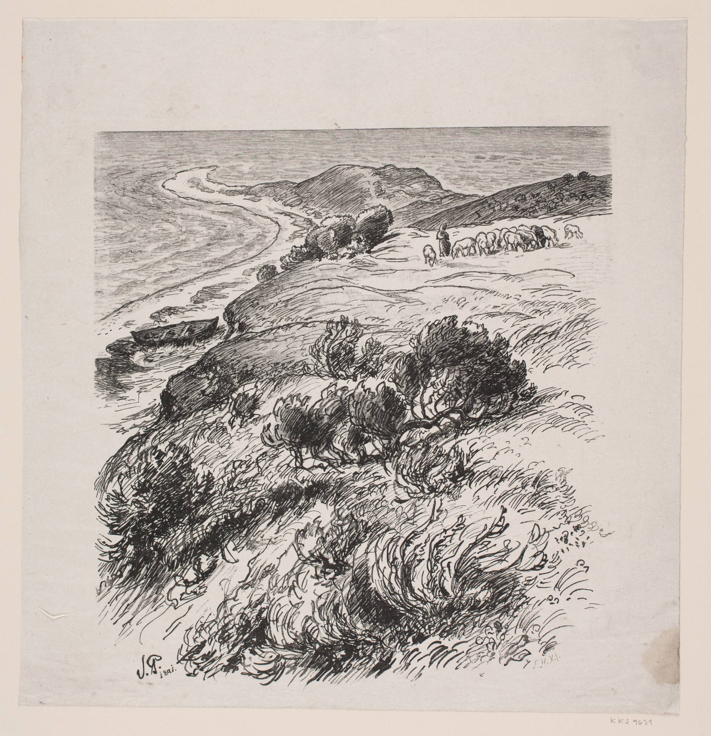 Illustration til digt af H.V. Kaalund, "Eftersommeren", Waldemar Bøhme, 1891-1895