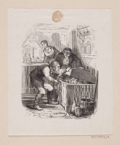Illustration til "Lille Claus og store Claus" i H.C. Andersen, "Eventyr og Historier", Bind 1