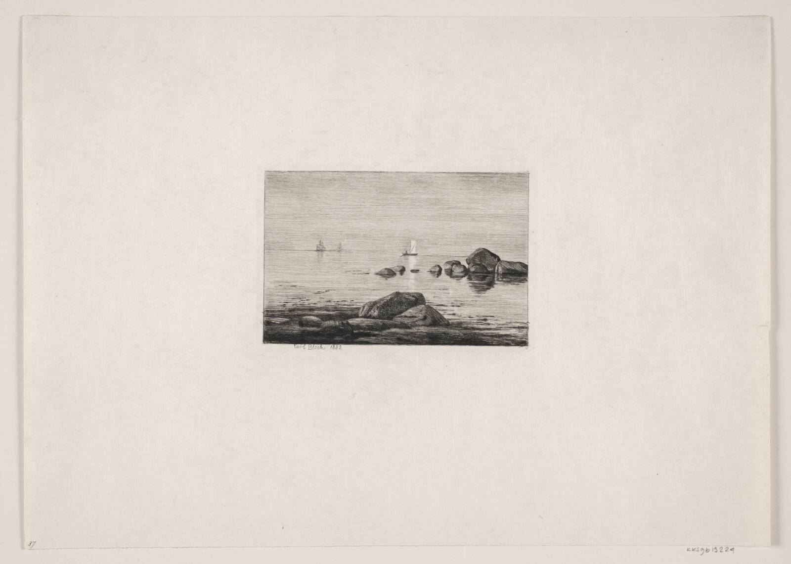 Strandparti. Diset luft, Carl Bloch, 1882