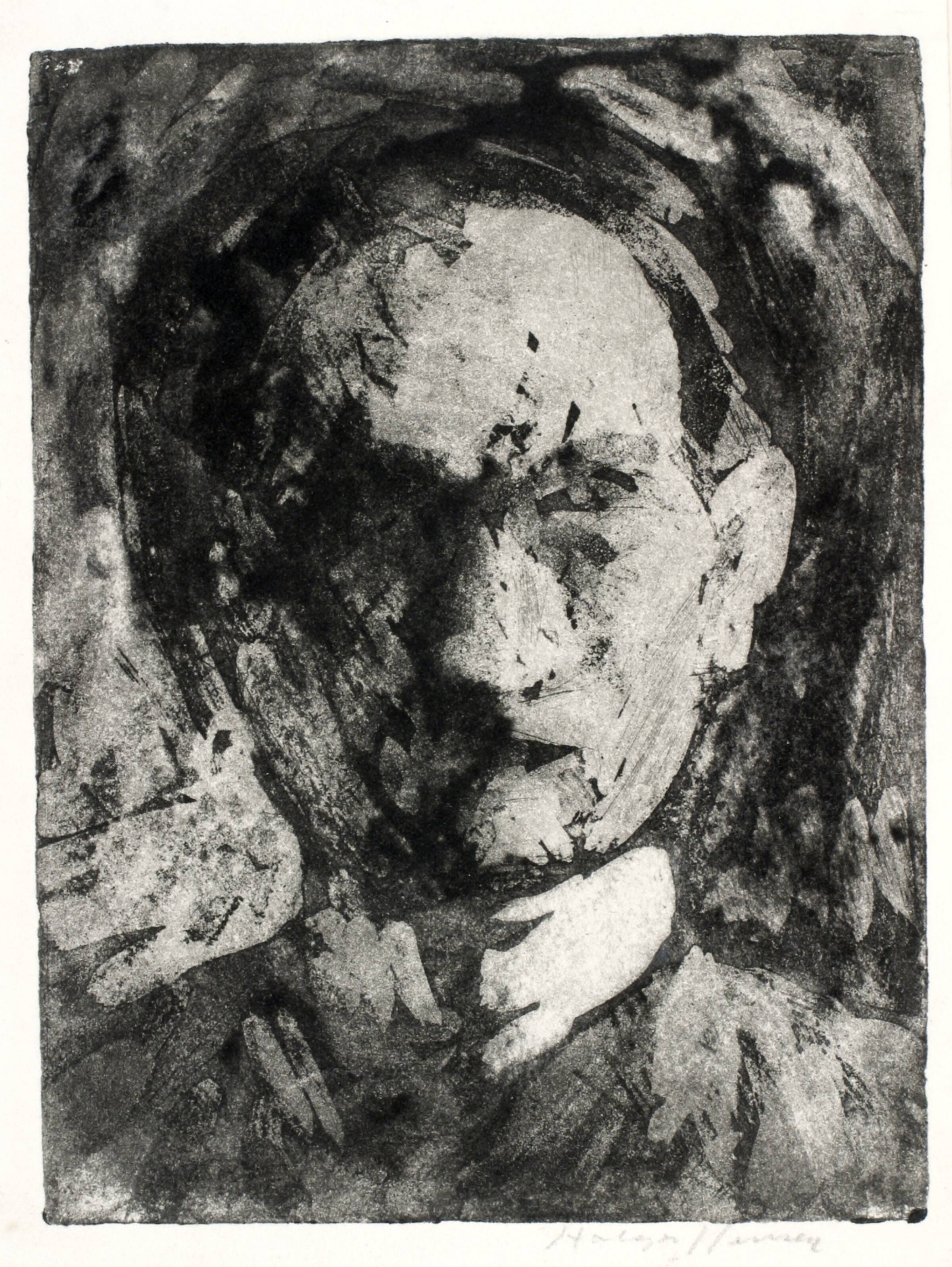 Selvportræt, Holger J. Jensen, 1950