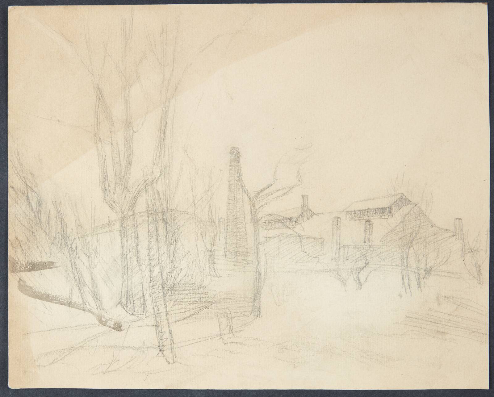 Træer og vej ved skov, Albert Gottschalk, 1866-1906