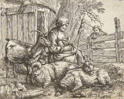 Hyrdinde, der spinder uld