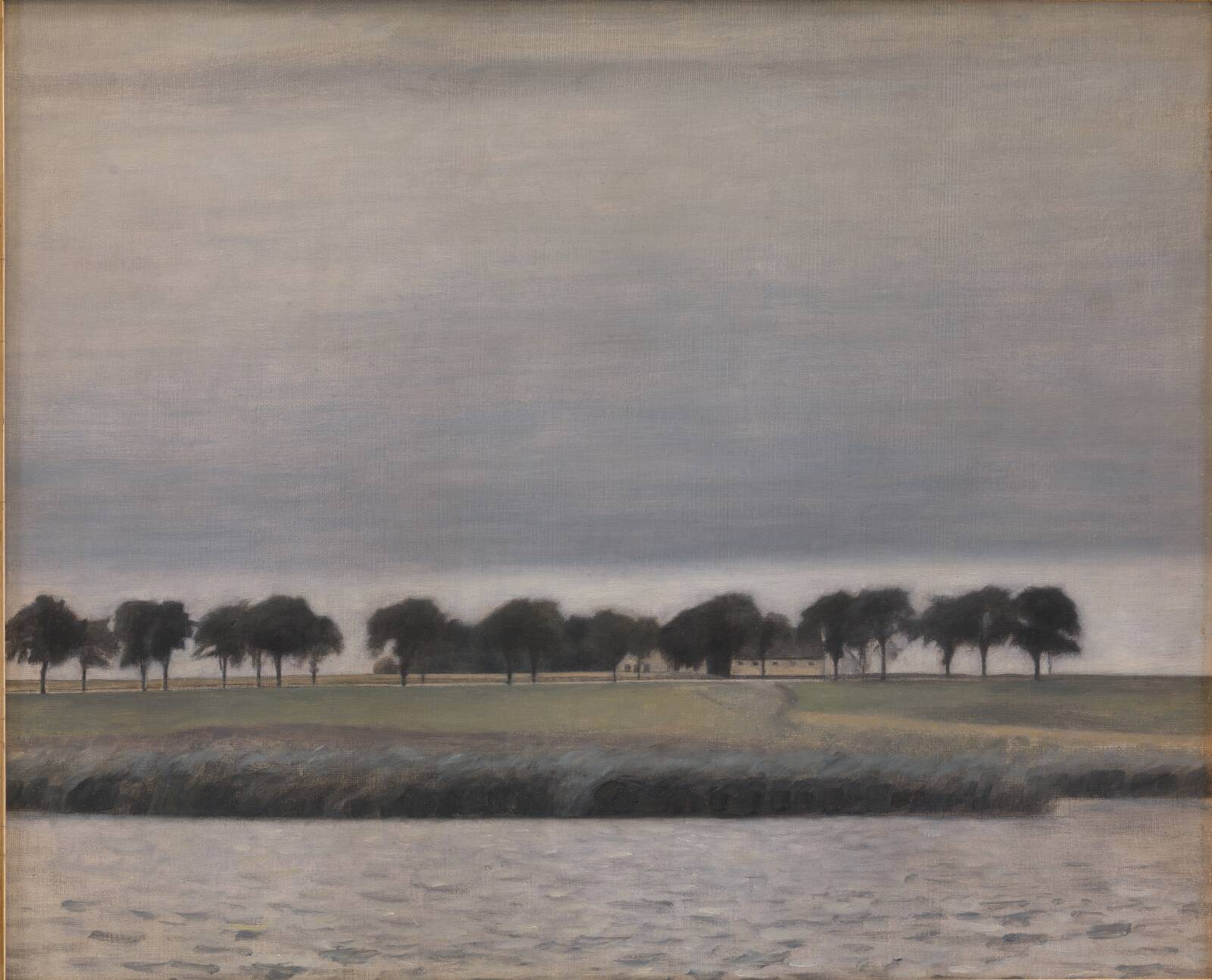 Forstudie til "Solregn. Gentofte Sø", by Vilhelm Hammershøi, 1903