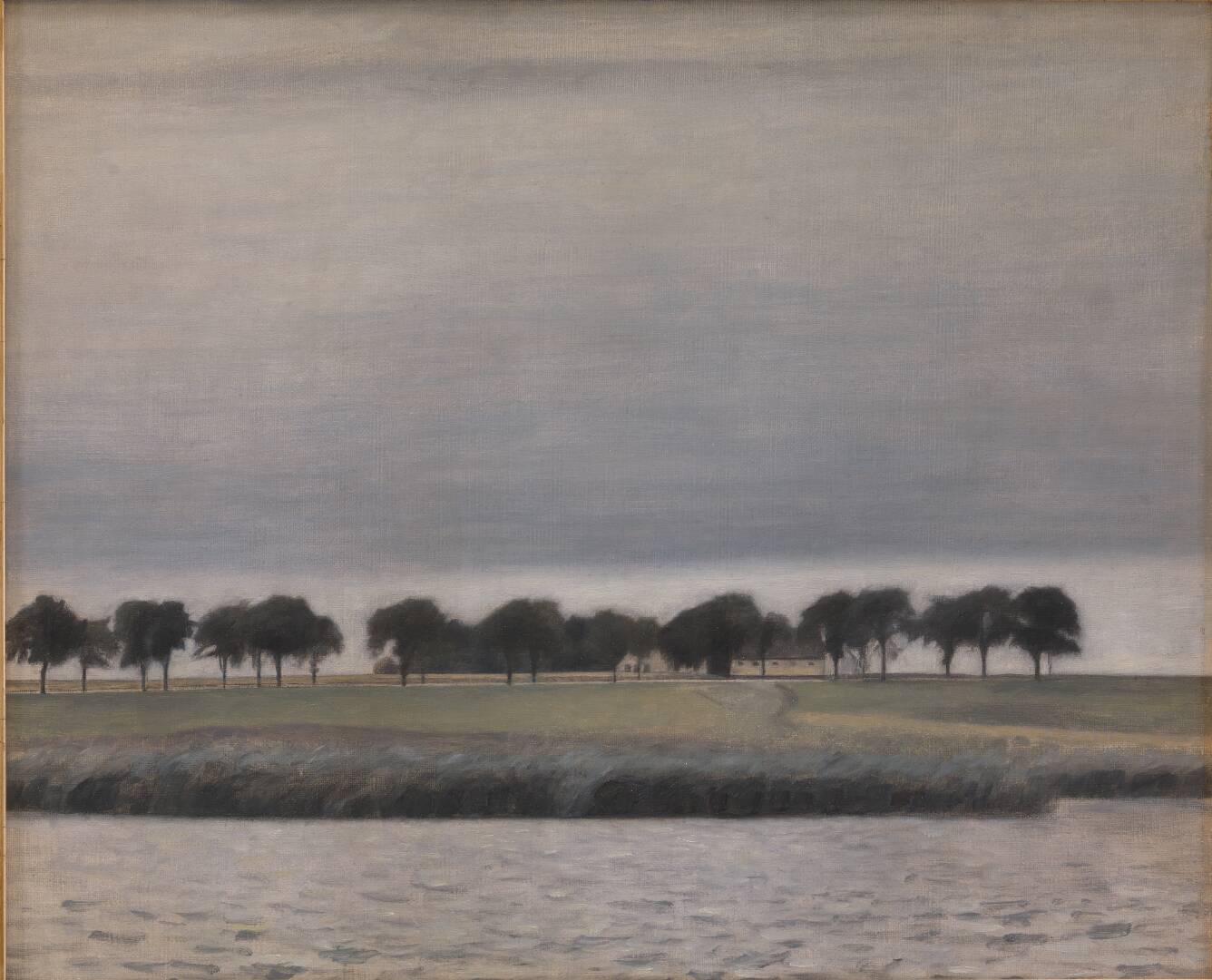 Forstudie til "Solregn. Gentofte Sø", by Vilhelm Hammershøi, 1903