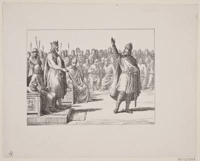 Illustration til Svend Grundtvig, "Marsk Stig: Dansk Folkevise Fra 13de Aarhundrede", 1861