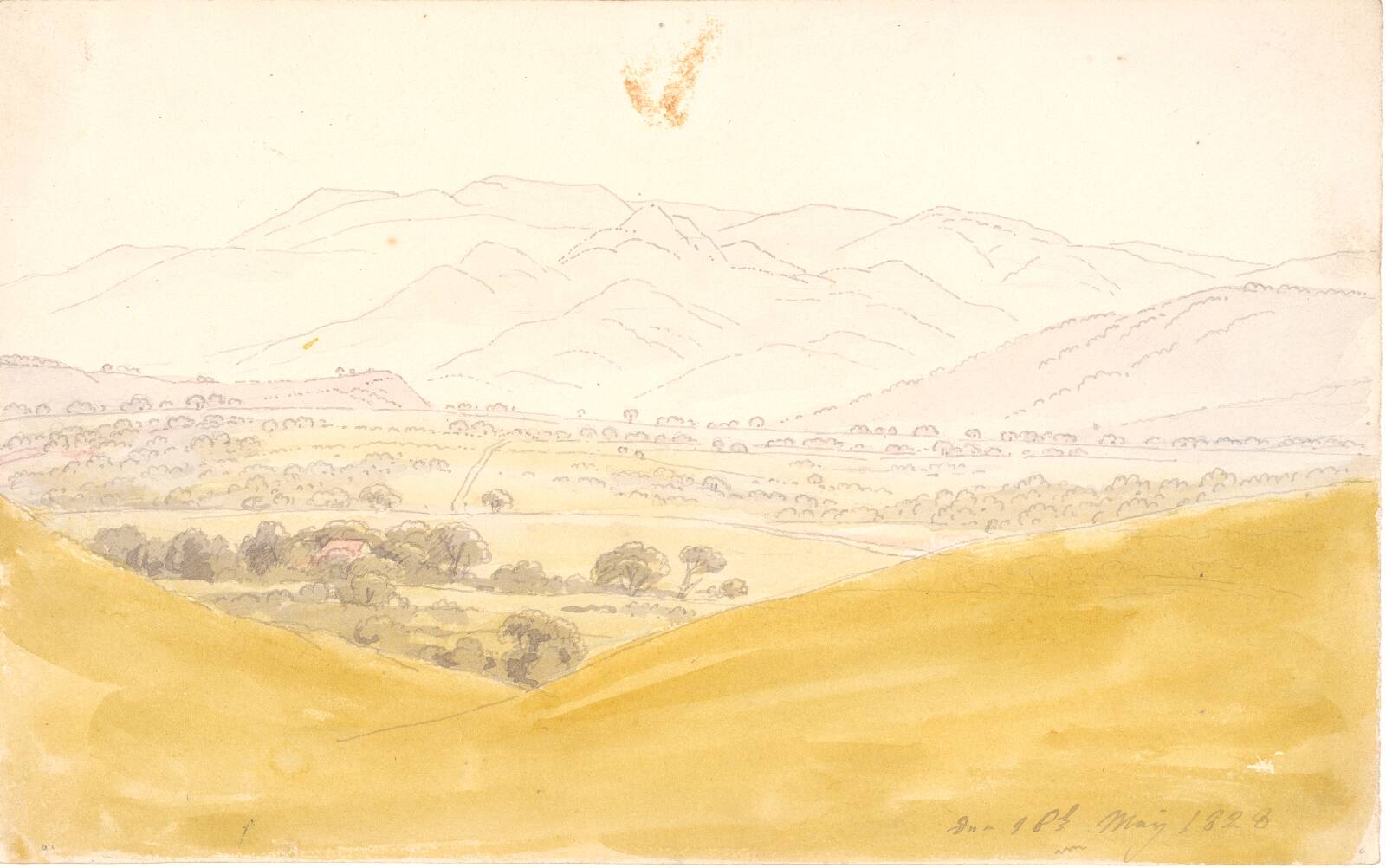 Bohemian Landscape with the Mittelgebirge, by Caspar David Friedrich, 1828