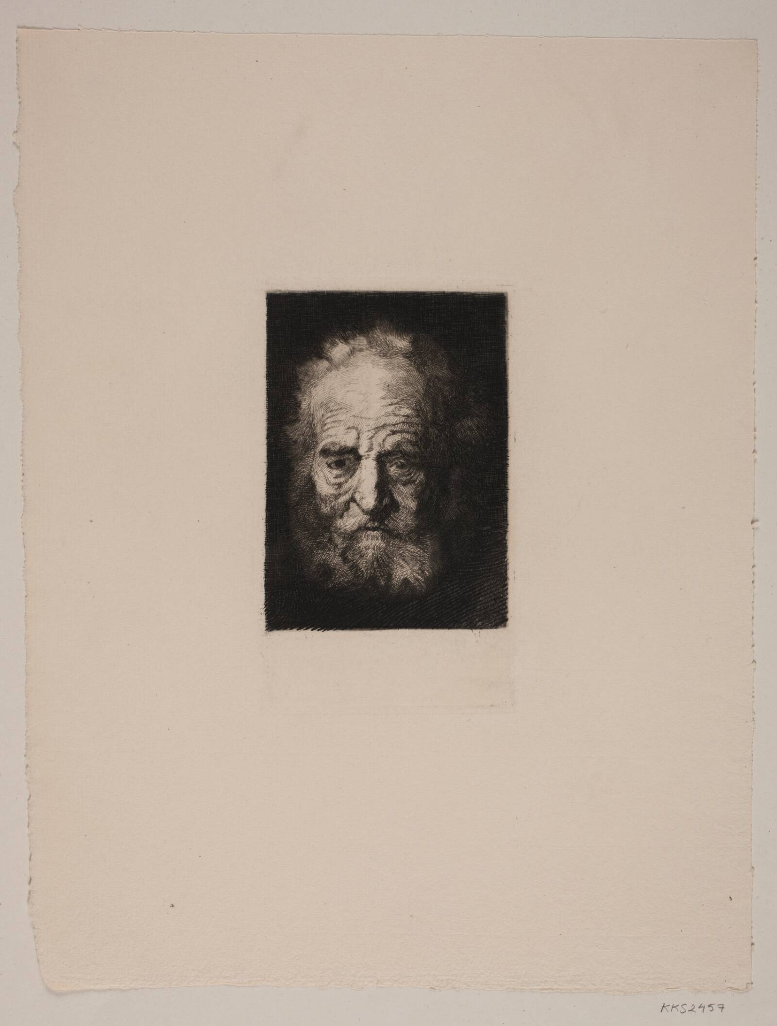 Oldingehoved. Studie efter Rembrandt, G.V. Blom, 1853-1942