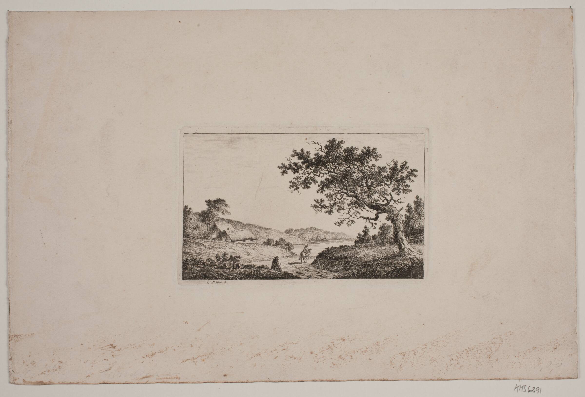 Landskab med Egetræ, Elias Meyer, 1763-1809