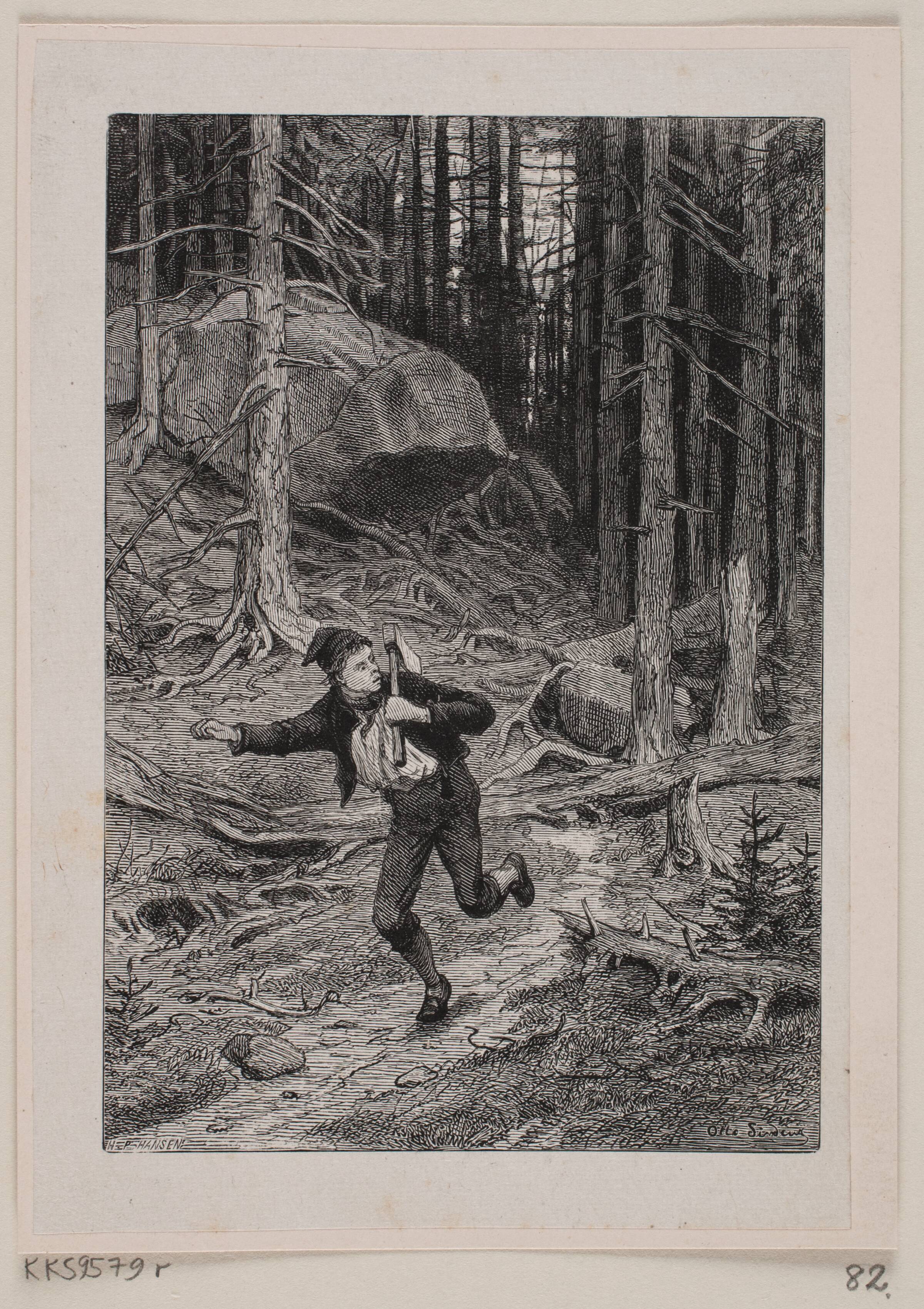 Illustration til "En Sommernat paa Krogskoven", H.P. Hansen, 1829-1899