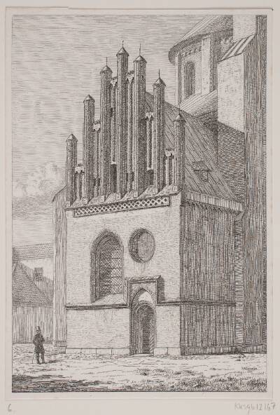 Parti af Roskilde Domkirke, set udefra