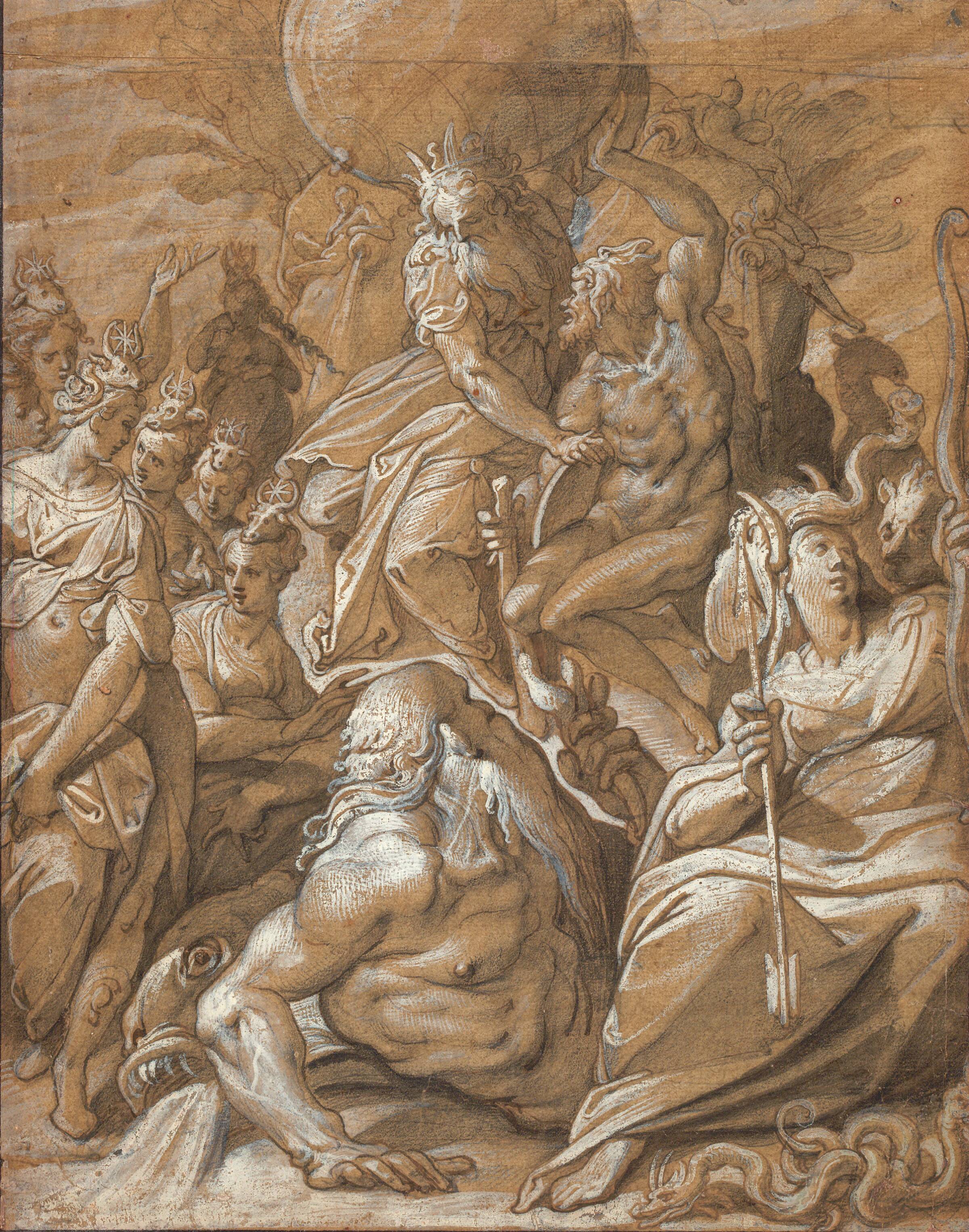 Atlas og Herkules, Jacopo Zucchi, 1541-1596